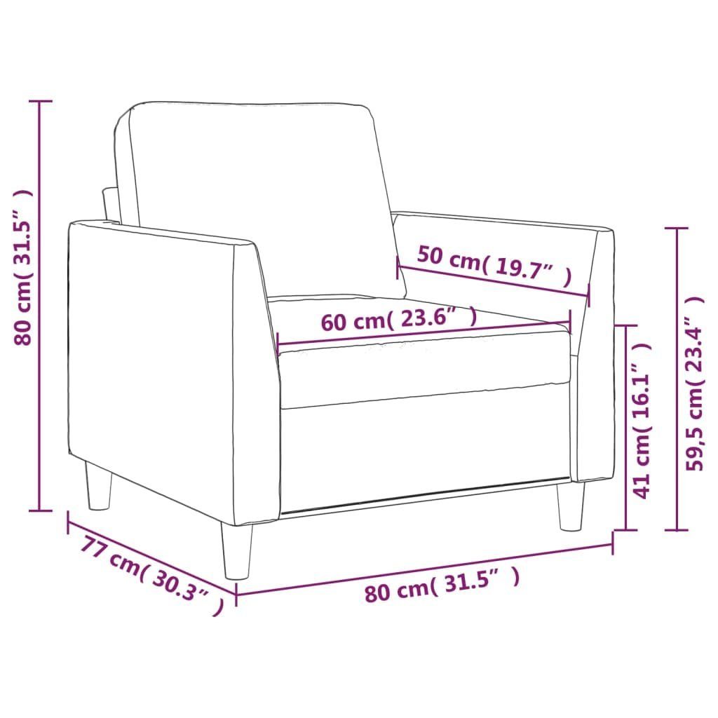 Weinrot 60 Kunstleder Sessel vidaXL cm Sofa