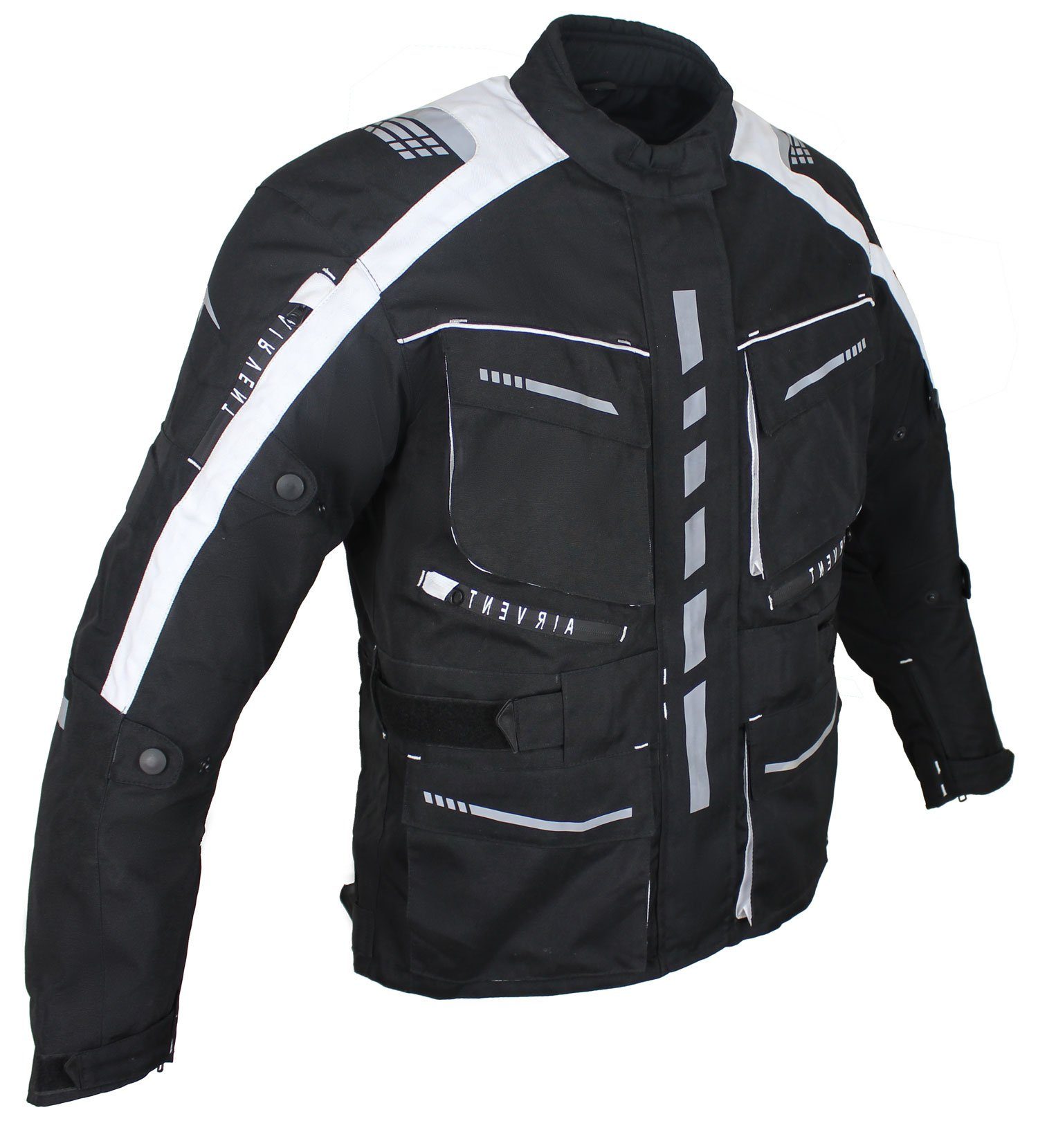 Alpha Speeds Motorradjacke Herren Motorrad Textil Jacke Biker wasserdicht Jacke mit Protektoren Sport, Innenjacke ist trennbar: All Season, Weiß