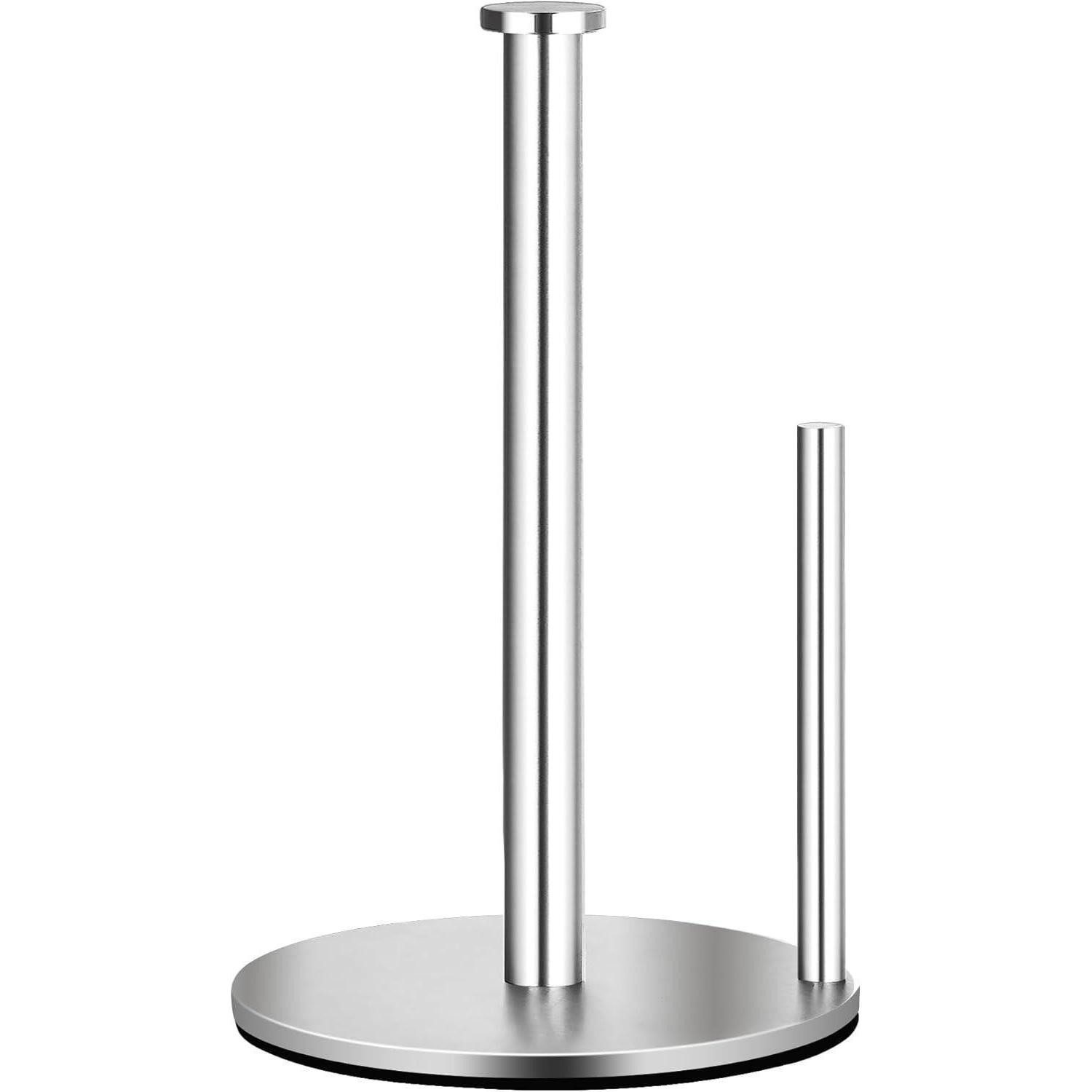 LuxusKollektion Küchenrollenhalter Küchenrollenhalter Edelstahl stehend Rollen Arbeitsplatte Silber