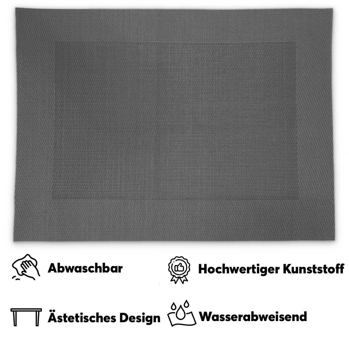 matches21 HOME & HOBBY Platzset Tischsets BORDA 6er Set Schwarz-silber als günstig online kaufen