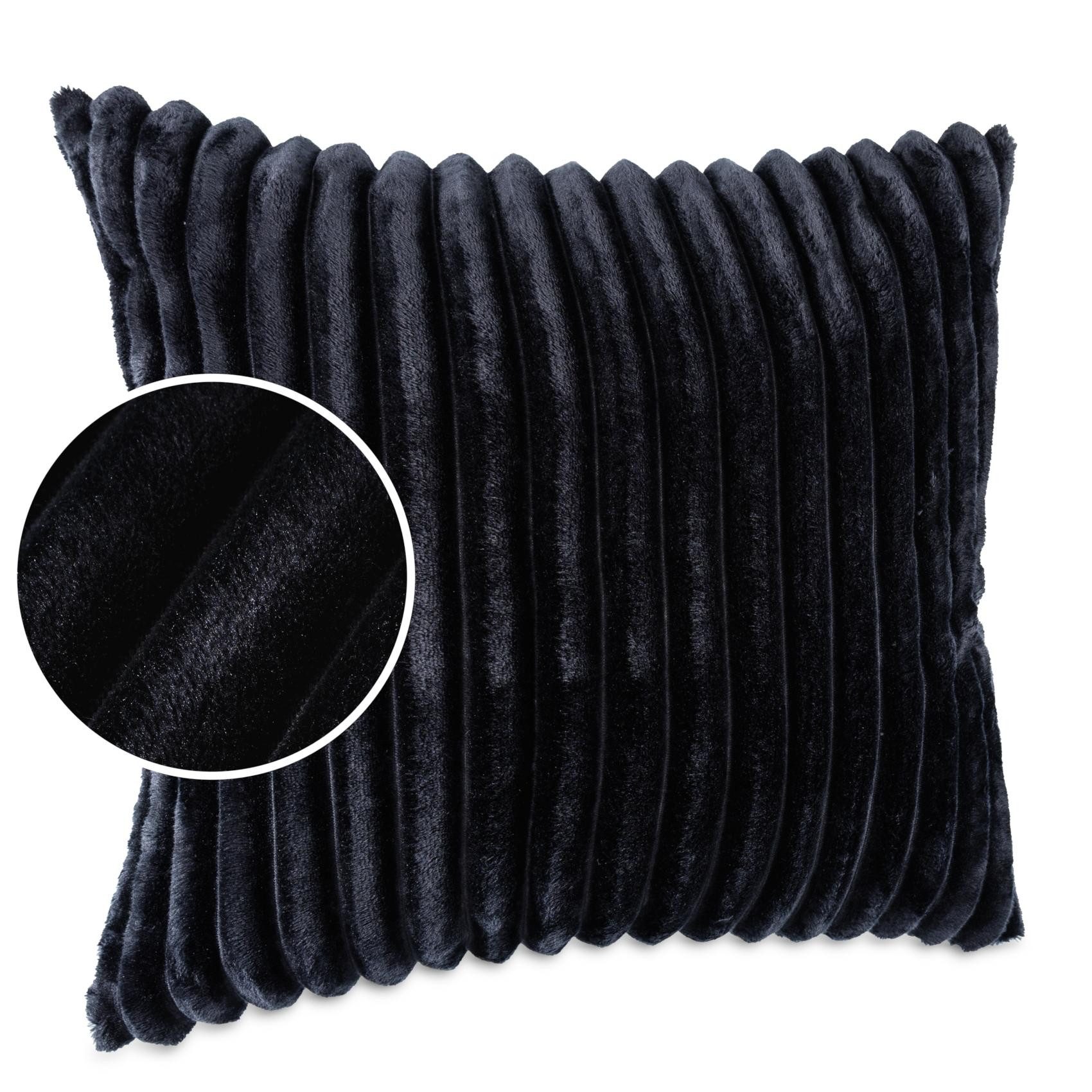 Kisska Декоративные подушки LILLI BIG CORD Velour Ambiente dekorieren, Подушкиüberzug ohne Füllung BIG-Cord UNI 40x40cm Einfarbig Schwarzblau