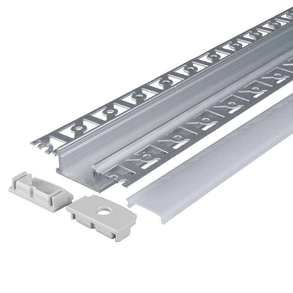 Profil LED-Stripe-Profil LED Kanal Kanal Profil 200cm für, Streifen ENERGMiX Aluminium 2m Leiste Rigips Profil Gewebe LED Unterputz Trockenbau Leiste für LED system