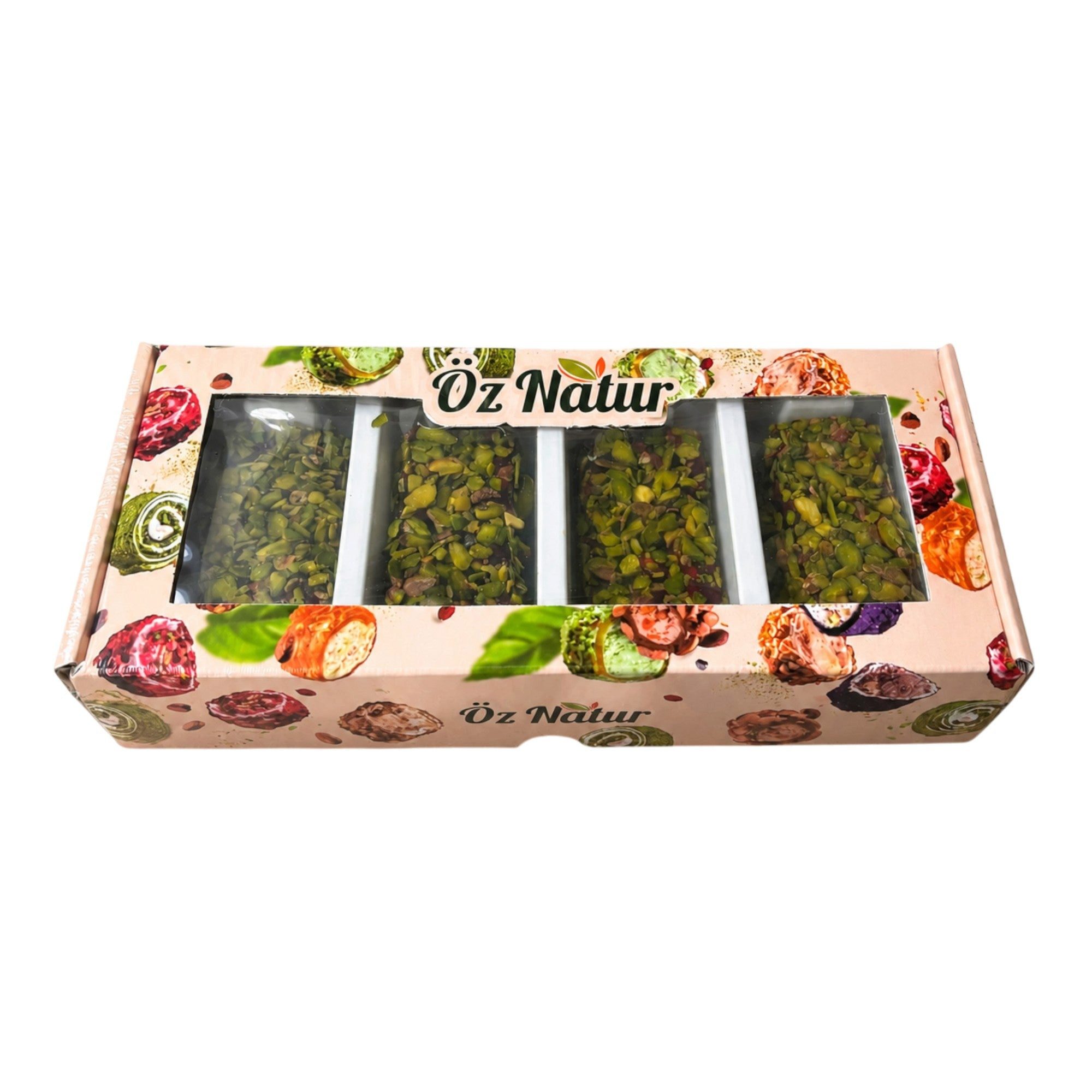 Öz Natur Süßigkeit, Turkish Delight Pistazien und Granatapfel 500g