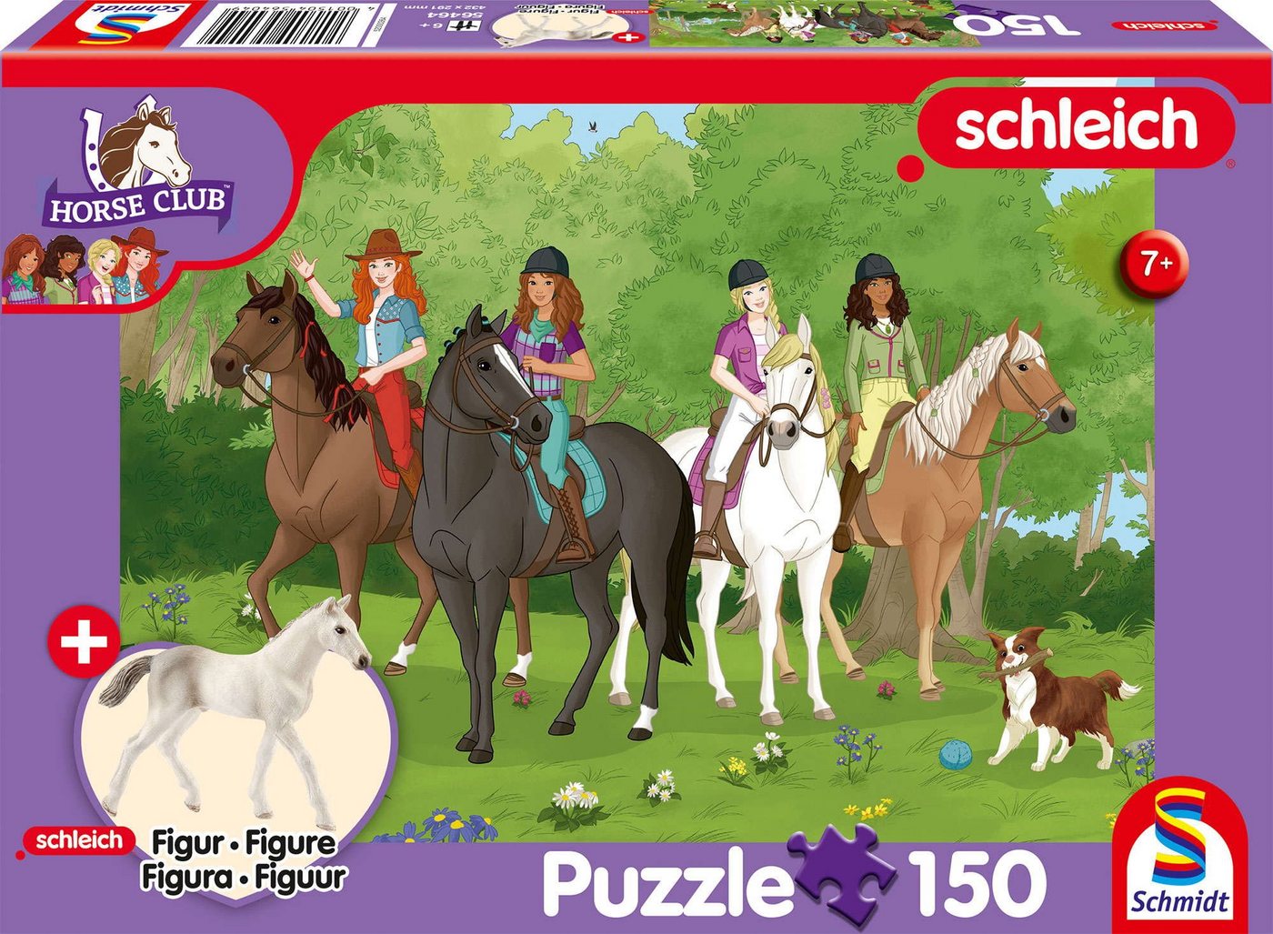 Schmidt Spiele Puzzle 150 Teile Kinder Puzzle Schleich Horse Club Ausritt + Figur 56464, Puzzleteile