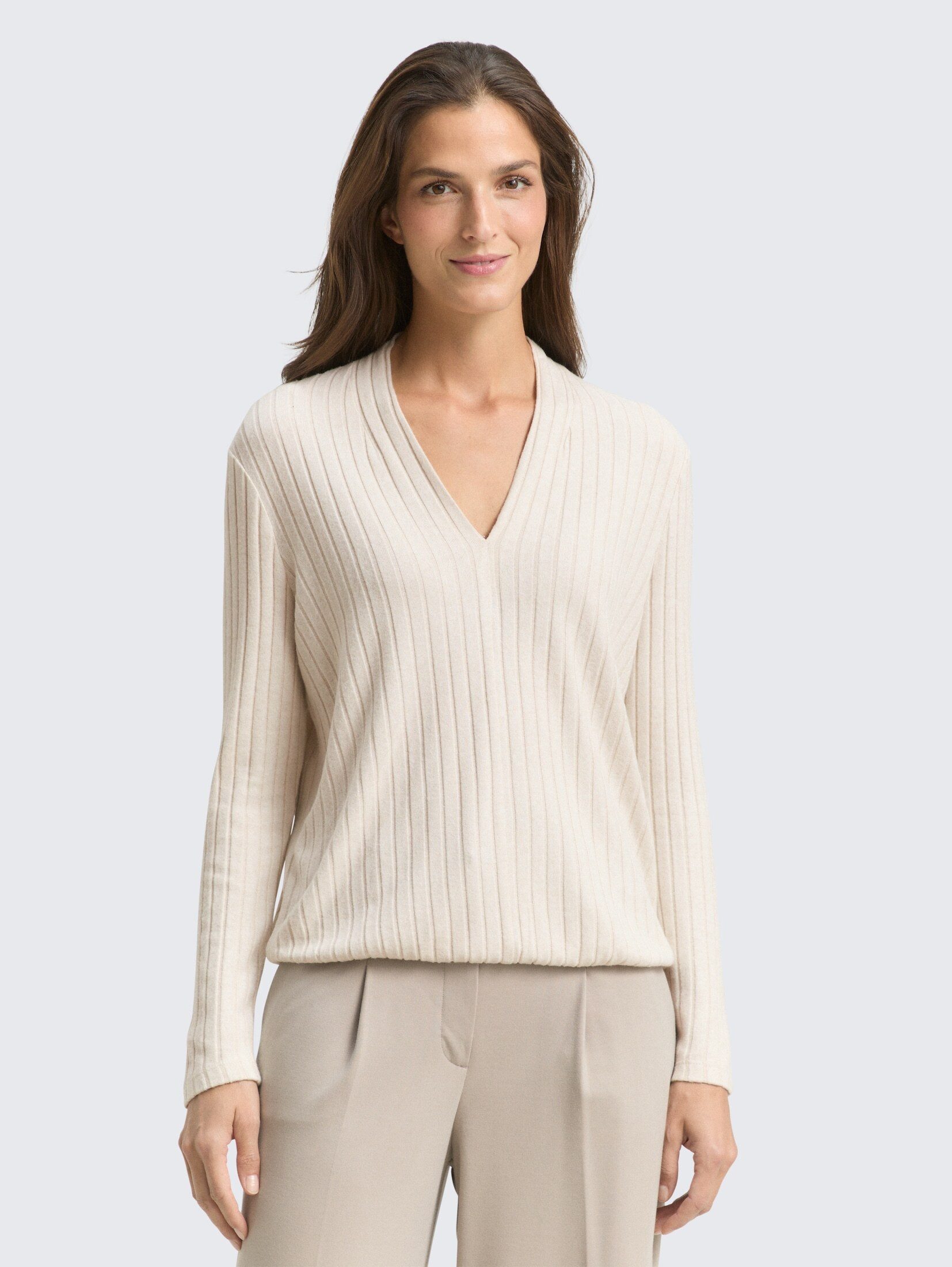 TOM TAILOR Langarmshirt T-Shirt Cosy Langarmshirt mit V-Ausschnitt günstig online kaufen