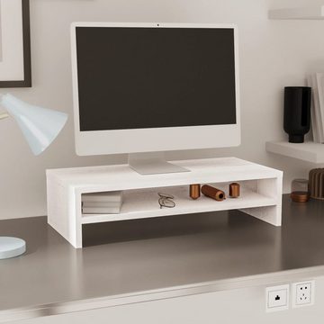 furnicato TV-Schrank Monitorständer Weiß 50x24x13 cm Massivholz Kiefer