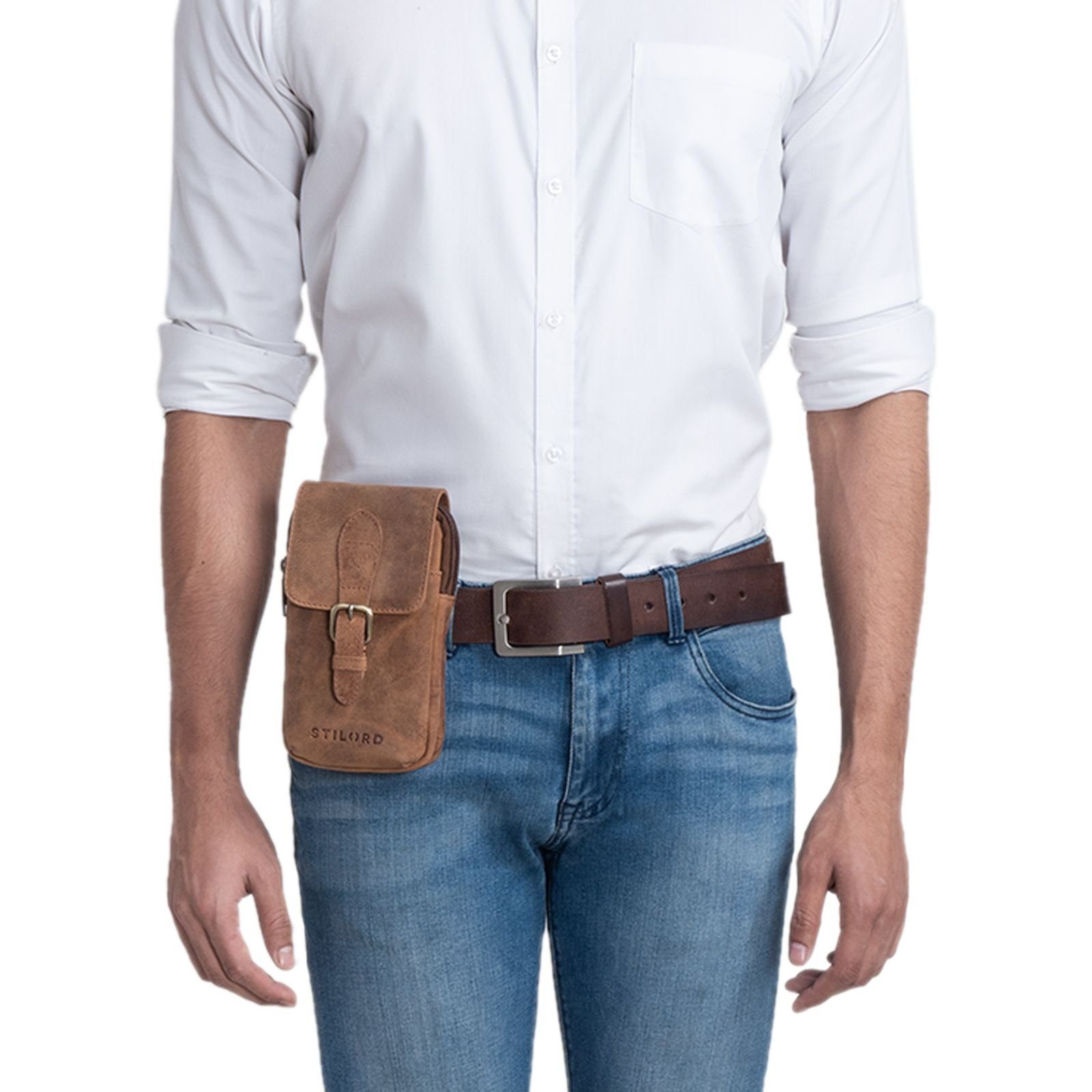 STILORD Bauchtasche "Harper" Handy Gürteltasche Leder