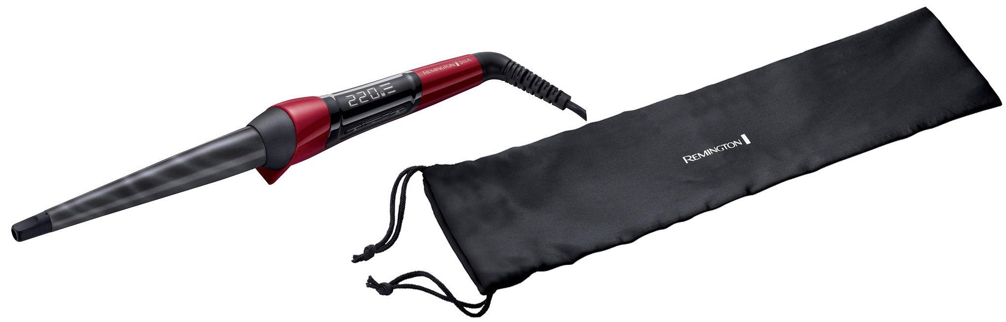 Remington Lockenstab CI96W1, Keramik-Beschichtung rot|schwarz