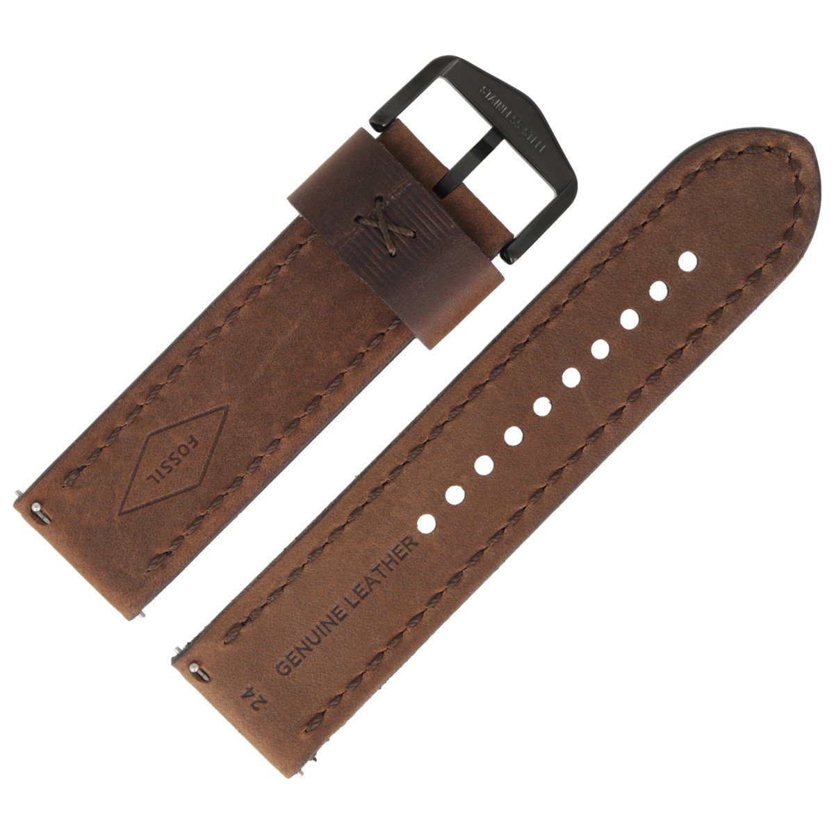Fossil Uhrenarmband 24mm Leder Braun JR-1487 LB-JR1487