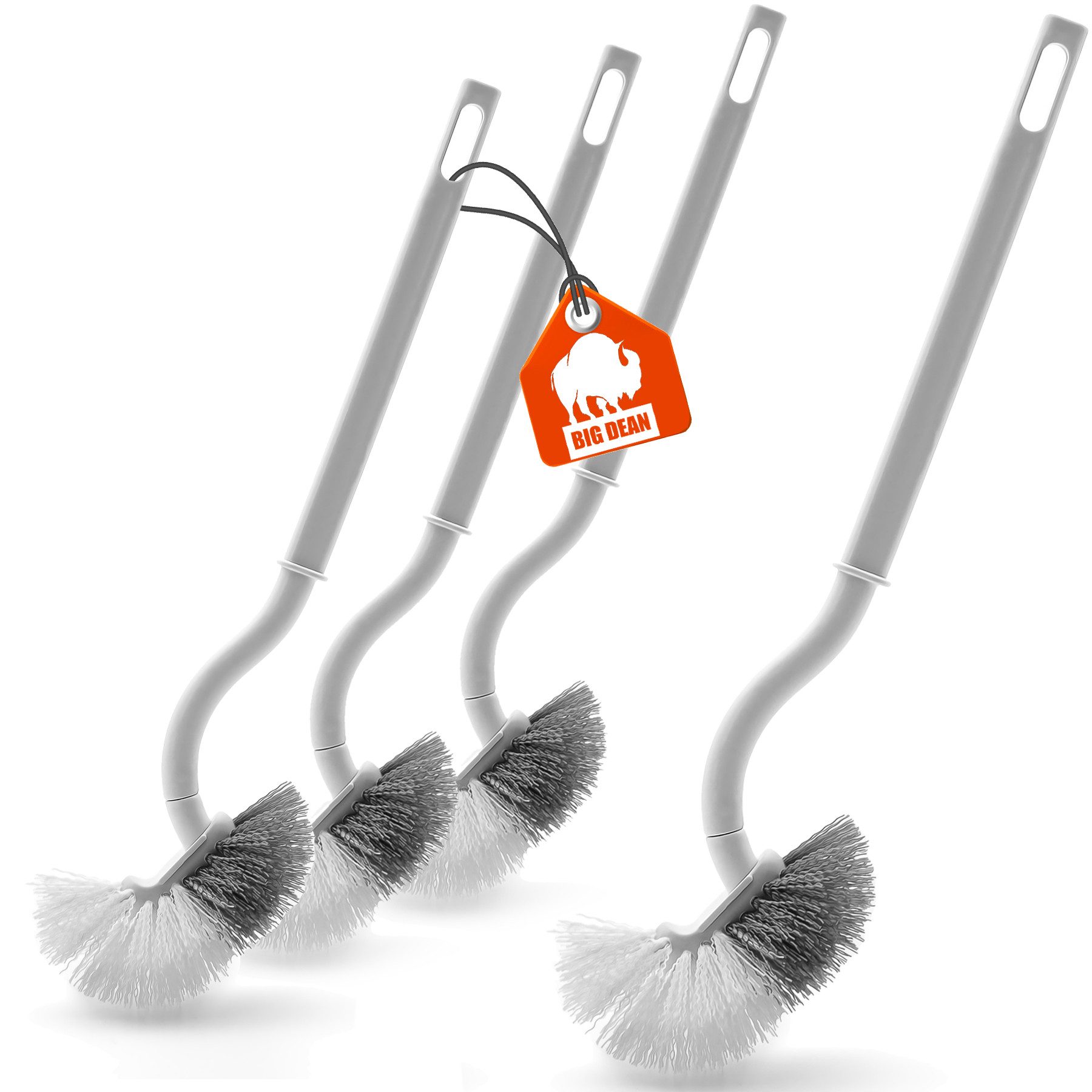 BigDean Reinigungsbürsten-Set 4 Stück Klobürste mit Randreiniger weiß Toilettenbürste, ., (Set, 4-tlg., Klobürsten), Effektiv, langlebig, Vielseitig Einsetzbar