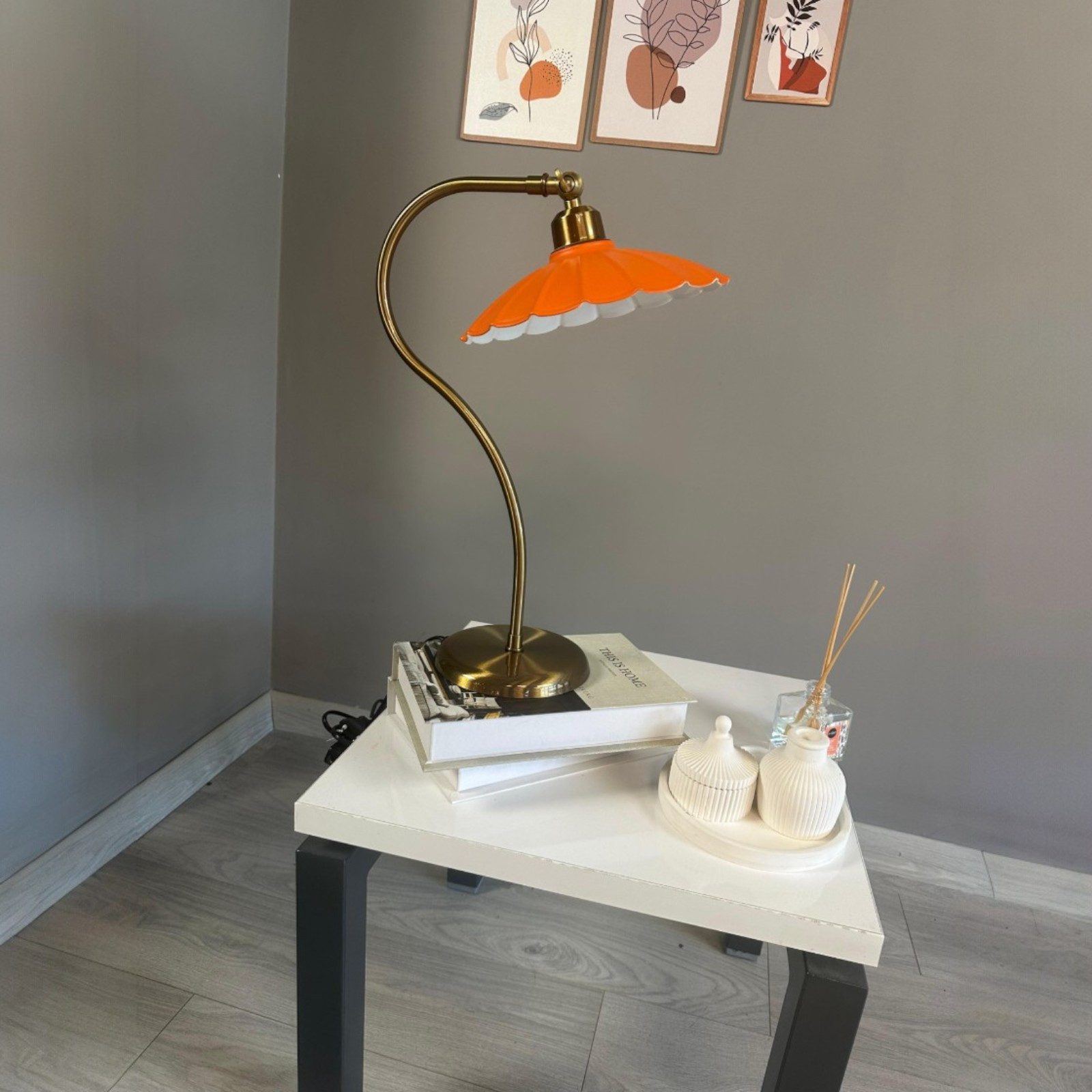 Bamyum Nachttischlampe Risso Modern Metall Tischleute mit Kabel, ohne Leuchtmittel