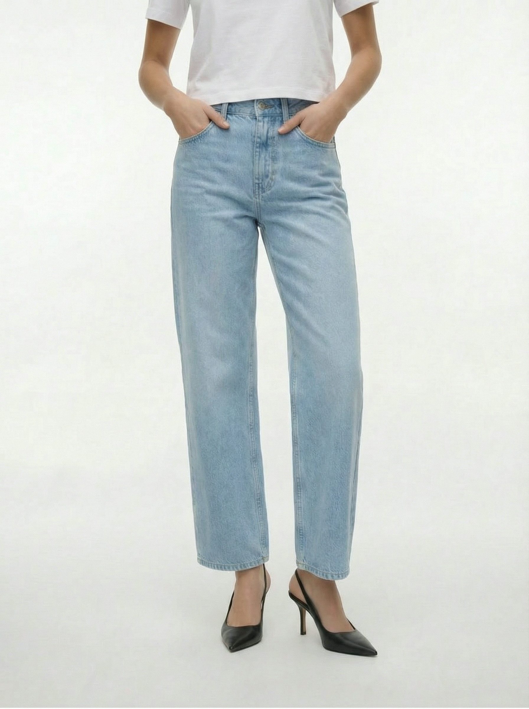 TOPSHOP Weite Jeans TSEMBER LR WIDE DNM JEANS LB NOOS Baumwolle, relaxed fit, low waist