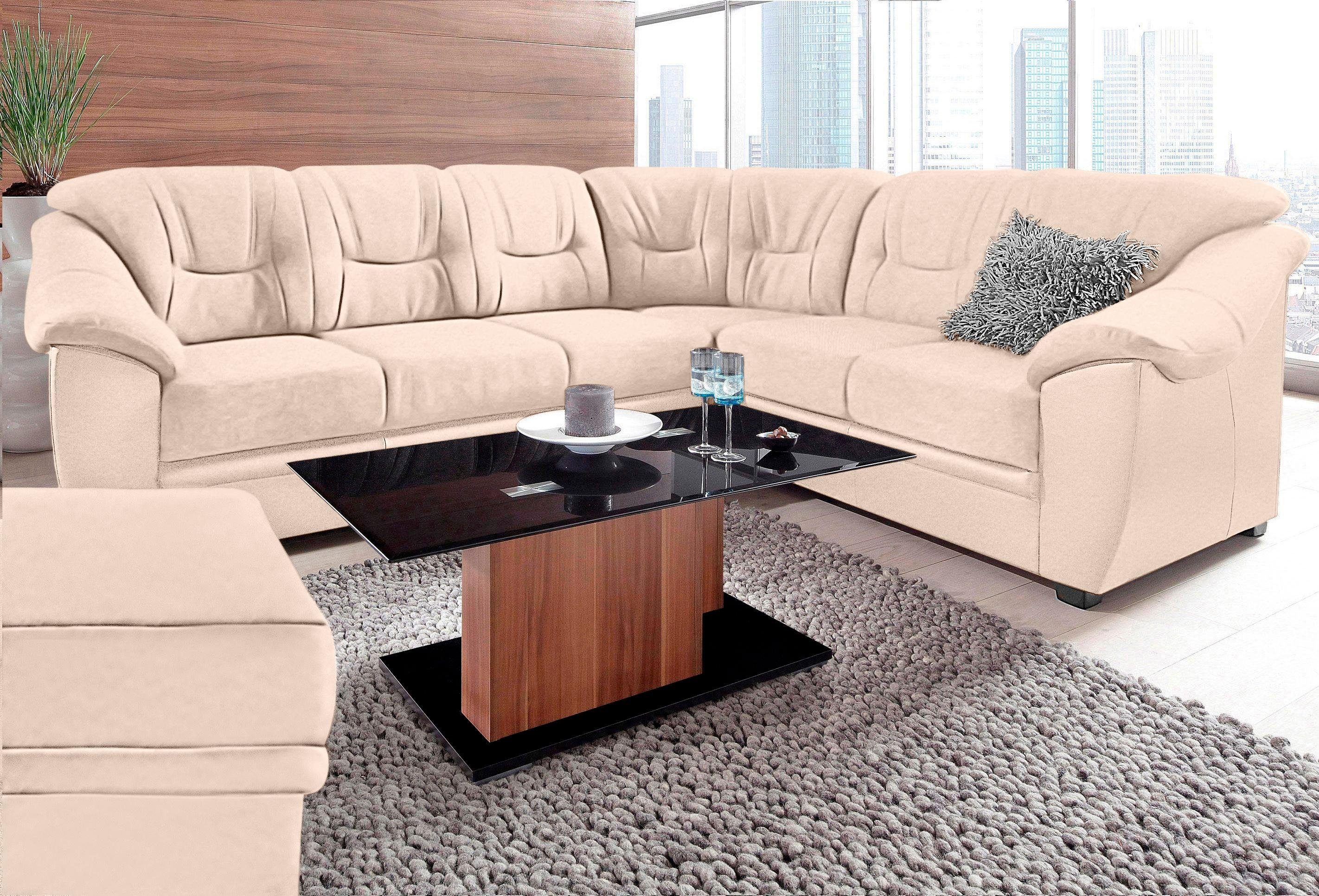 sit&more Ecksofa Savona L-Form, B: 262 cm, optional Bettfunktion, Federkern