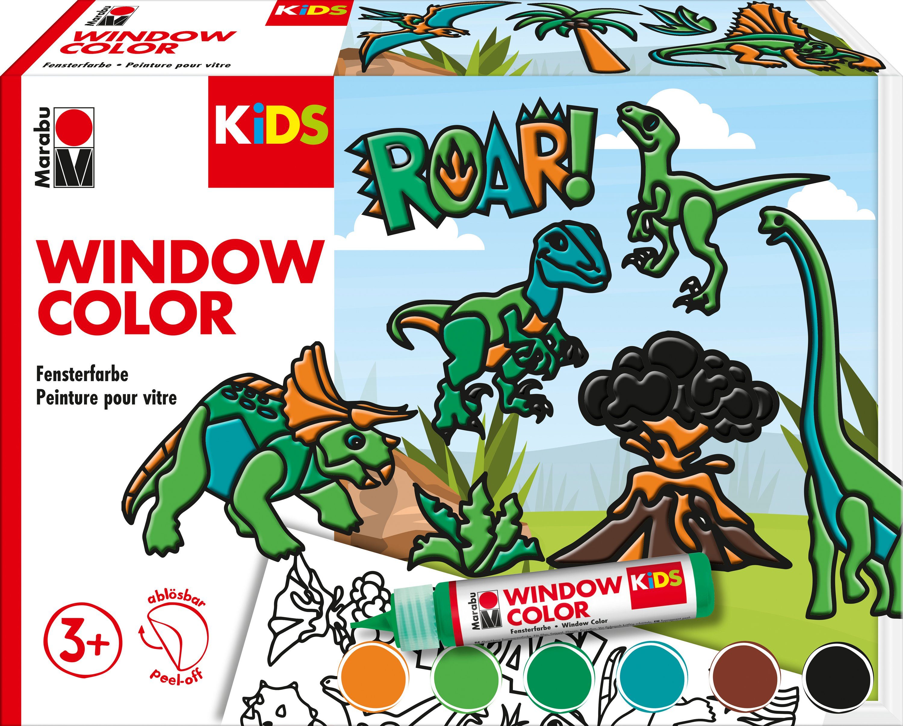 Teile Marabu, Color-Set Dinosaurier, Fenstersticker Window 8