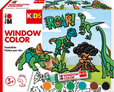 Fenstersticker Window Color-Set Dinosaurier, Marabu, 8 Teile