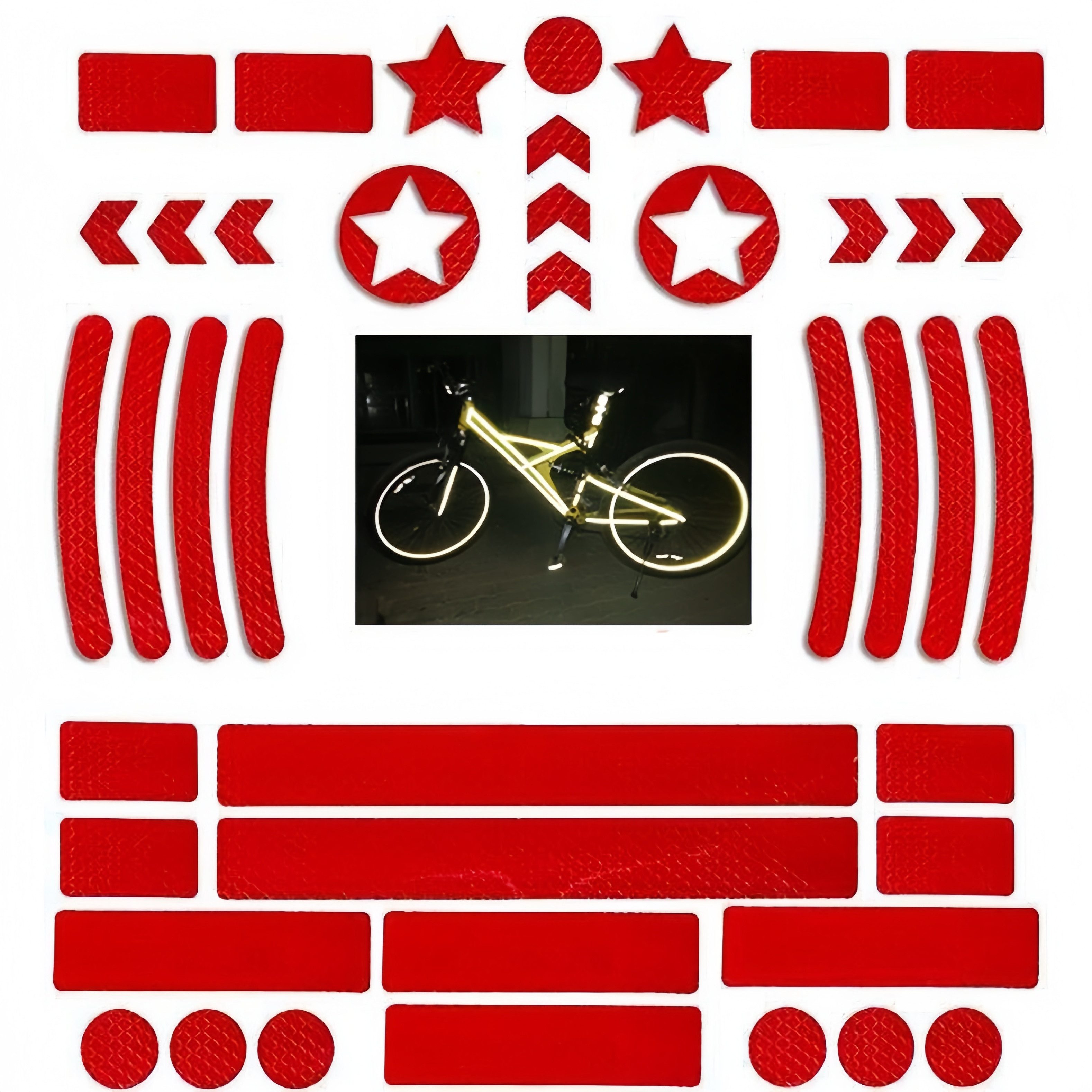 FOUORTUNATE-BEE Reflektorband Reflektierende Aufkleber für Motorrad Helm Auto Fahrrad – 42 Stück, Fluoreszierende Warnstreifen Sticker selbstklebend & wasserfest