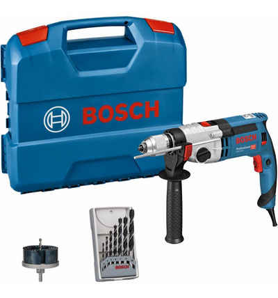 Bosch Professional Schlagbohrmaschine GSB 24-2, max. 1900,00 U/min, in L-Case, inkl. 7tlg. Holzbohrer-Set & Lochsäge-Set