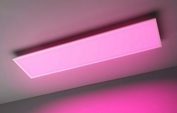 casa NOVA LED Deckenleuchte COLORES, 1-flammig, B 120 x T 30 cm, Weiß, Anpassung der Farbtemperatur, Dimmfunktion, Memoryfunktion, Smart Home, LED fest integriert, Neutralweiß, Warmweiß, Tageslichtweiß, RGB-Farbwechsel, LED Deckenlampe, mit Fernbedienung