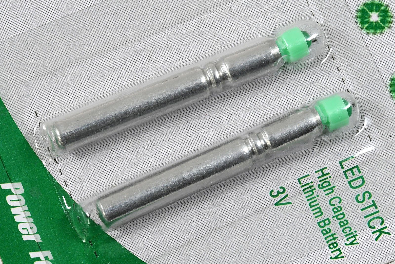 Powery OEM Lithiumbatterie CR435 mit grüner LED 2er Blister Batterie, (3 V)