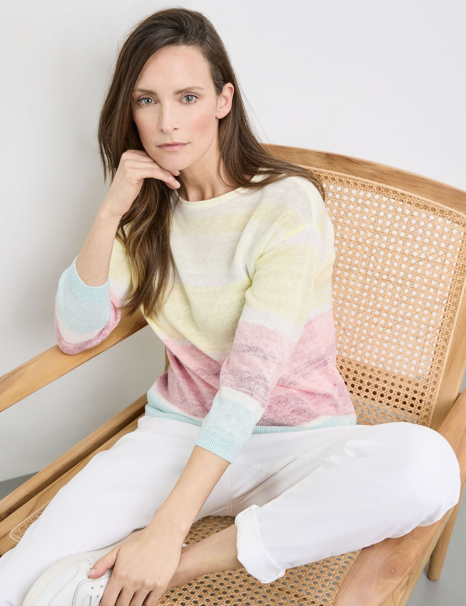 GERRY WEBER Rundhalspullover 270534-44730 Colourblocking