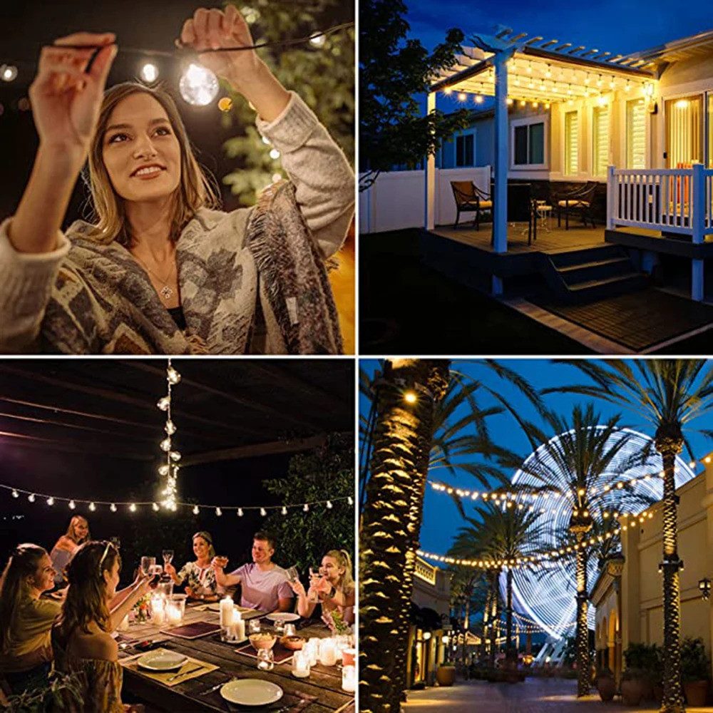 Athlix LED-Lichterkette LED-Lichterkette Lichterkette Led Außen IP44 Wetterfest Wasserdicht, Wasserdicht Glühbirnen Warmweiß, IP44 Wetterfest, G40 LED