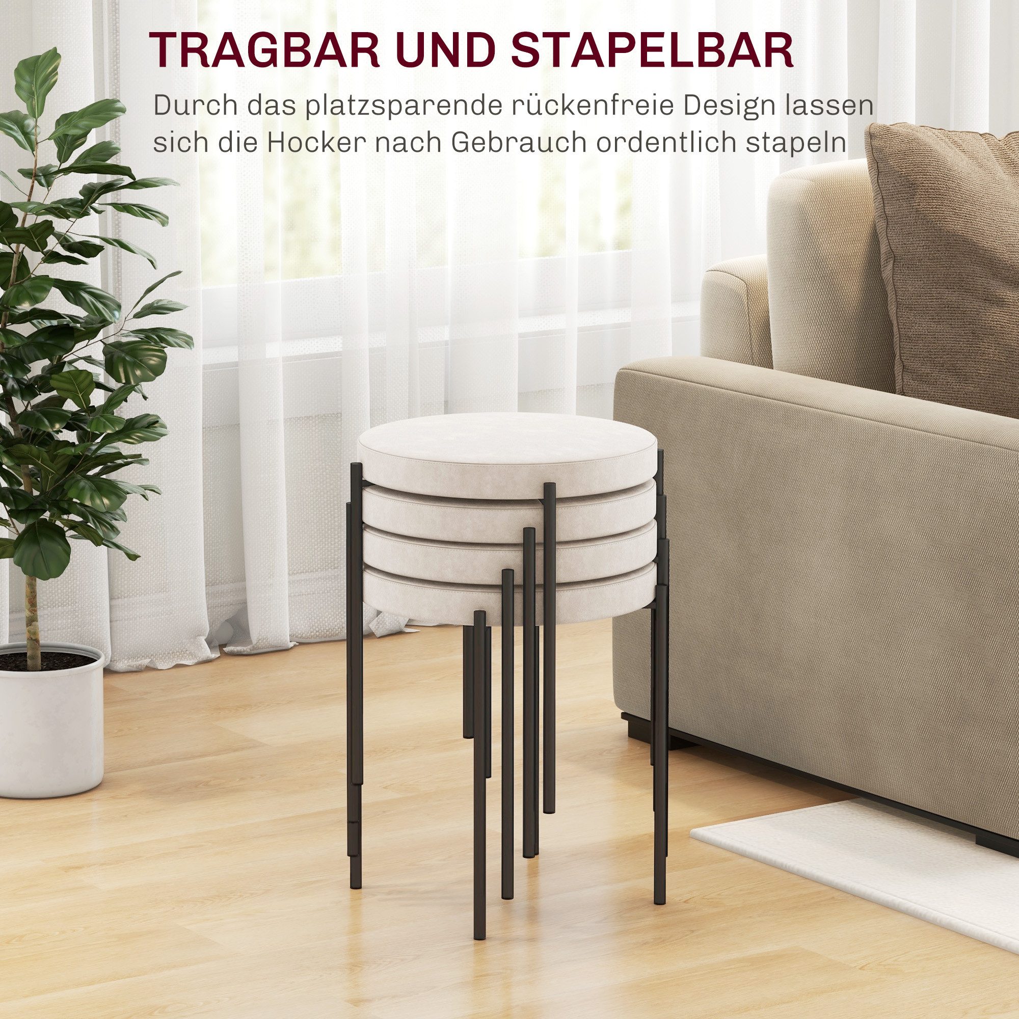 MC Star Küchenstuhl 4er-Set Esszimmerhocker, stapelbar günstig online kaufen
