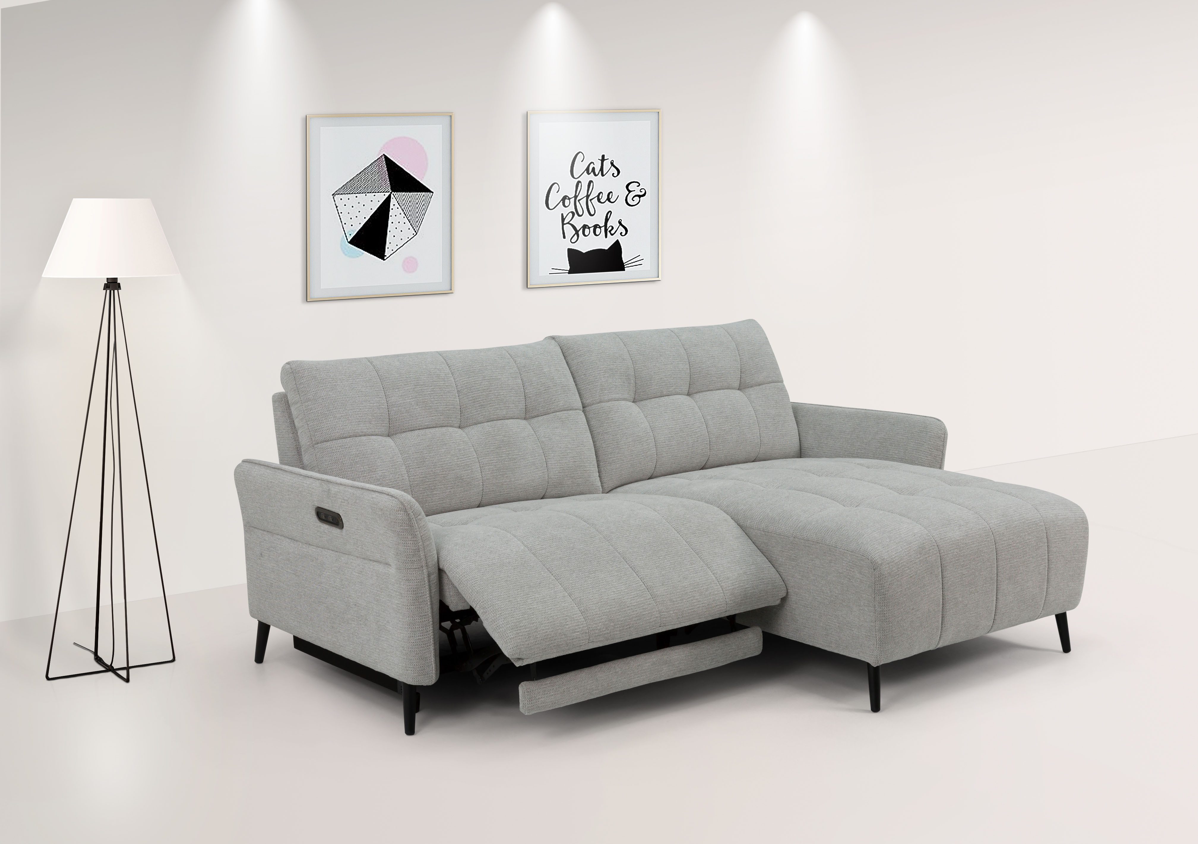 INOSIGN Ecksofa DENIO 3-Sitzer, L-Form (Breite 209cm), elektr. Relaxfunktio günstig online kaufen