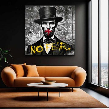 DOTCOMCANVAS® Acrylglasbild No Fear - Acrylglas, Acrylglasbild No Fear Abraham Lincoln Portrait Wandbild