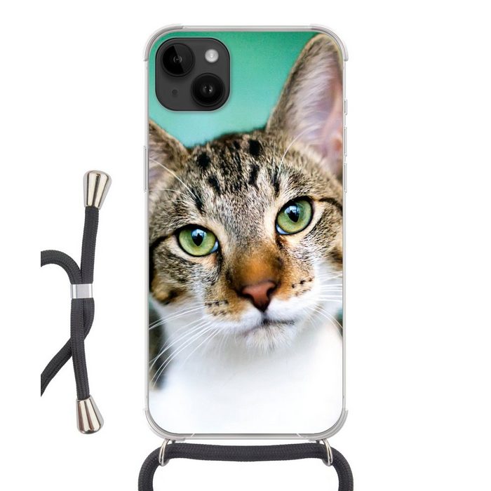 MuchoWow Handyhülle Katze - Porträt - Augen Handyhülle Telefonhülle Apple iPhone 14 Plus