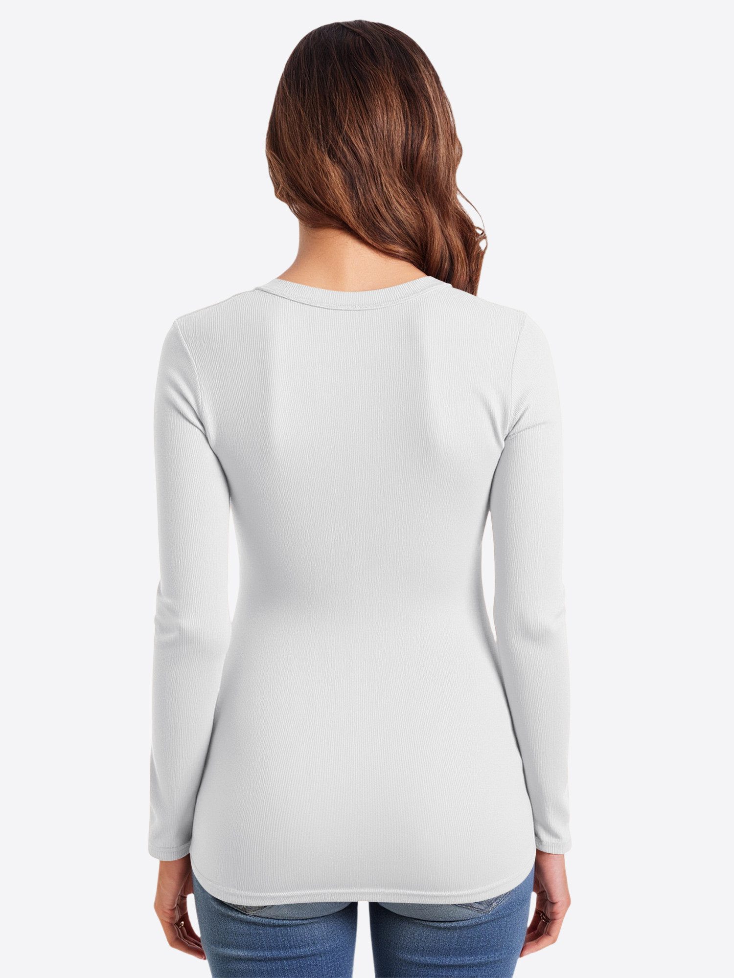 Imily Bela T-Shirt Damen Langärmliges Top mit aus Rippstrick (Packung, 1-tl günstig online kaufen