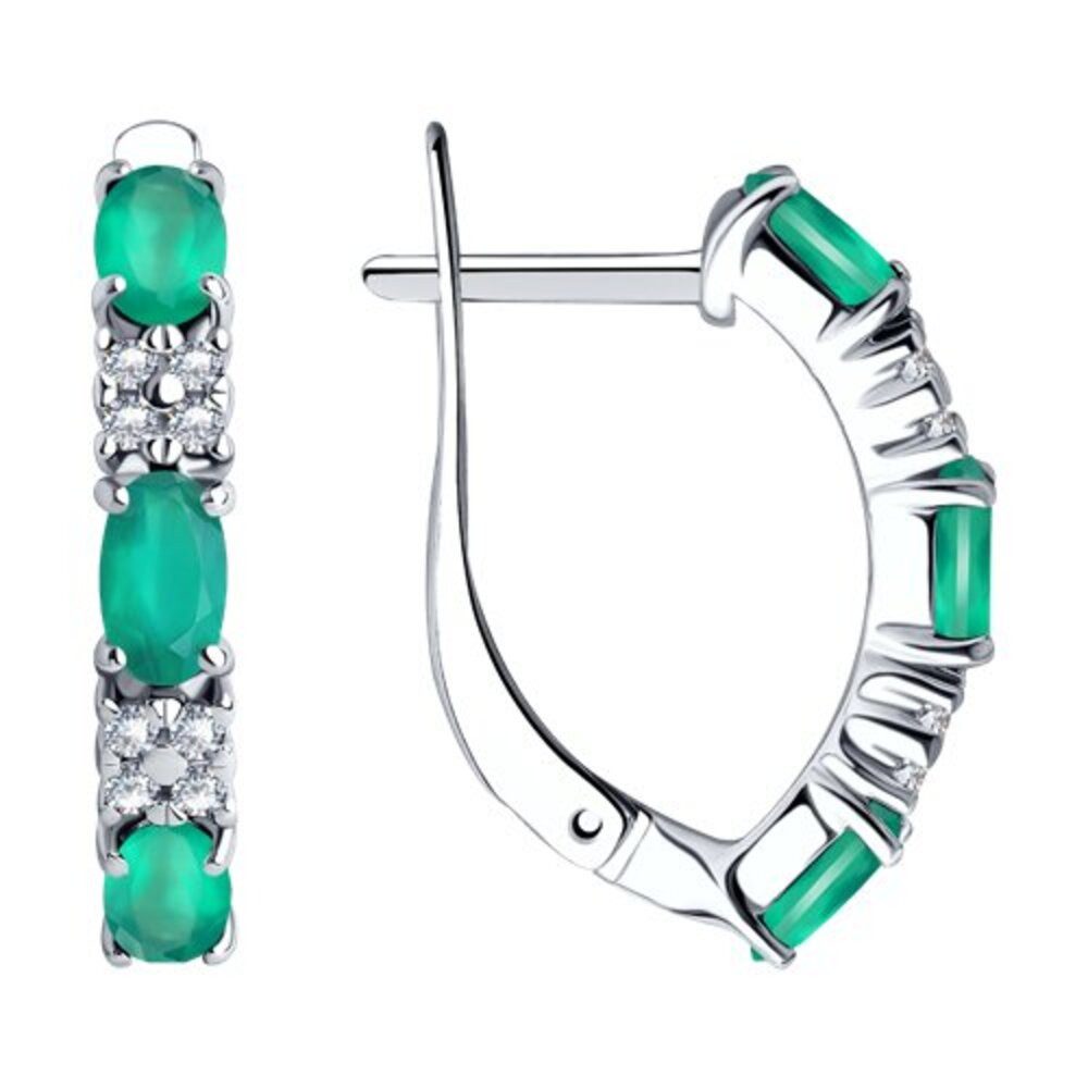 Creolen-Set Ohrringe 925 Silber Achat Zirkonia Steine Echtschmuck