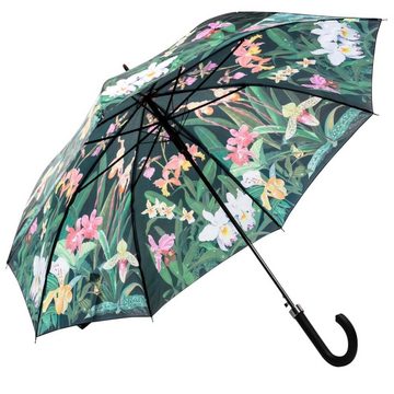 Luckyweather not just any other day Stockregenschirm Regenschirm Motiv ORCHIDEE Auf-Automatik Stockschirm Damen Blumen