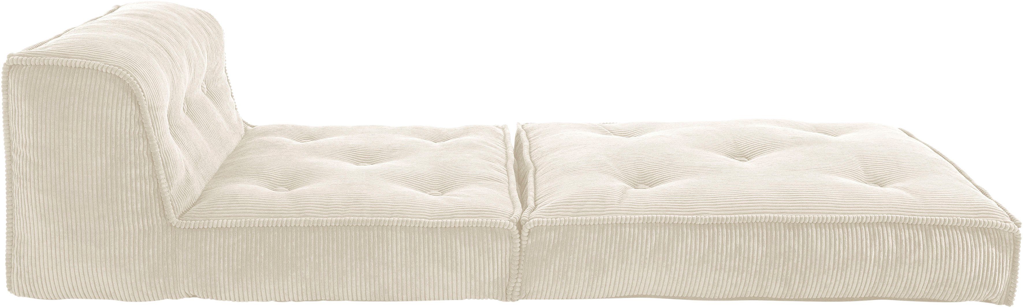 Sessel Pouf-Funktion. Pia, Loungesessel INOSIGN Größen, | 2 in creme creme aus | mit Cord, Schlaffunktion, creme