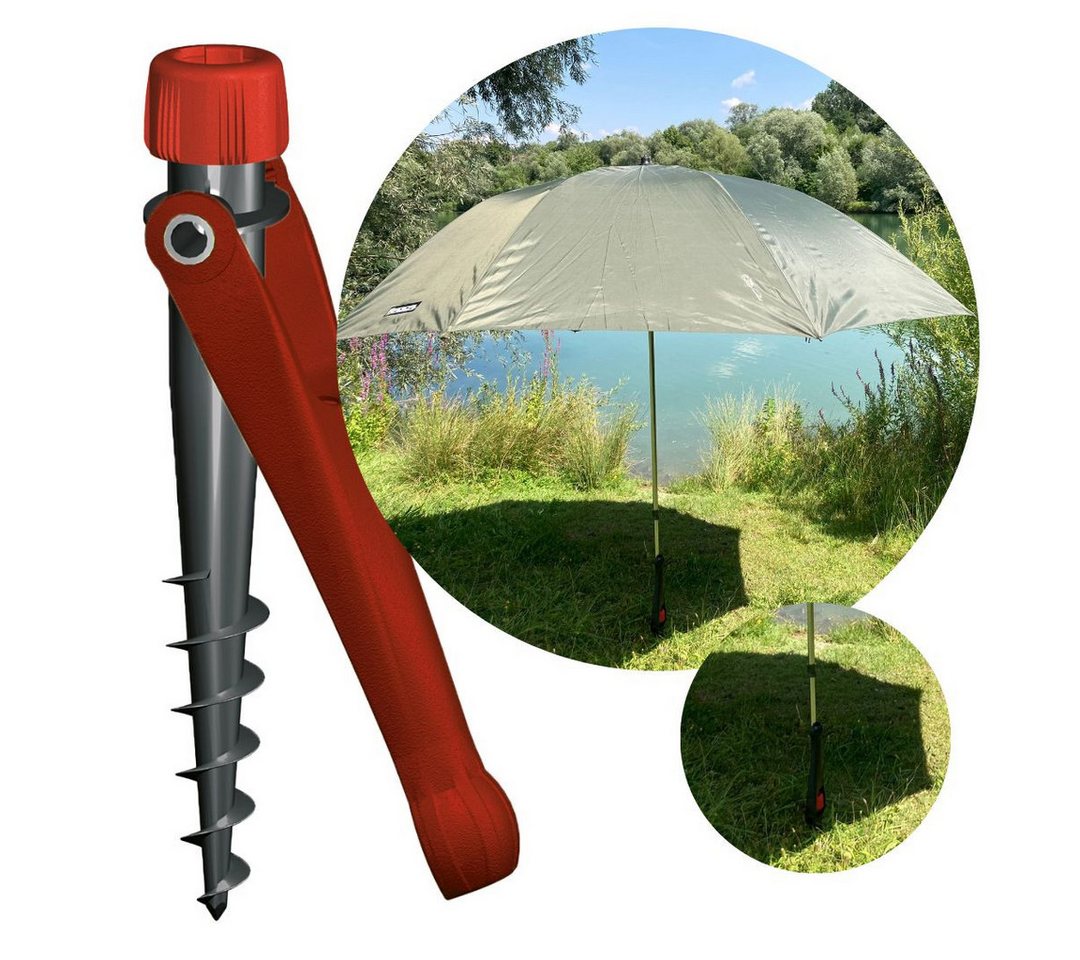 Krinner Schirmhalter Vario Drill Erdanker Sonnenschirmständer für Strand & Wiese, für Stöcke bis Ø 32 mm, 1 tlg.