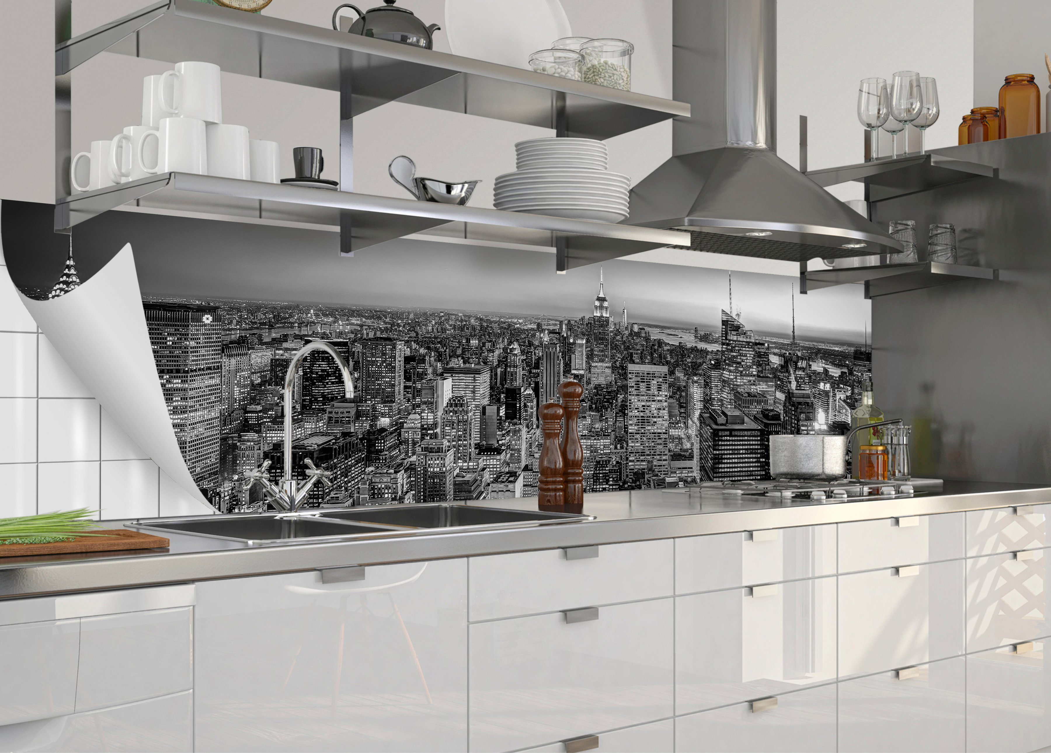 MySpotti Küchenrückwand fixy und Küchenrückwand-Folie selbstklebende flexible Lenni
