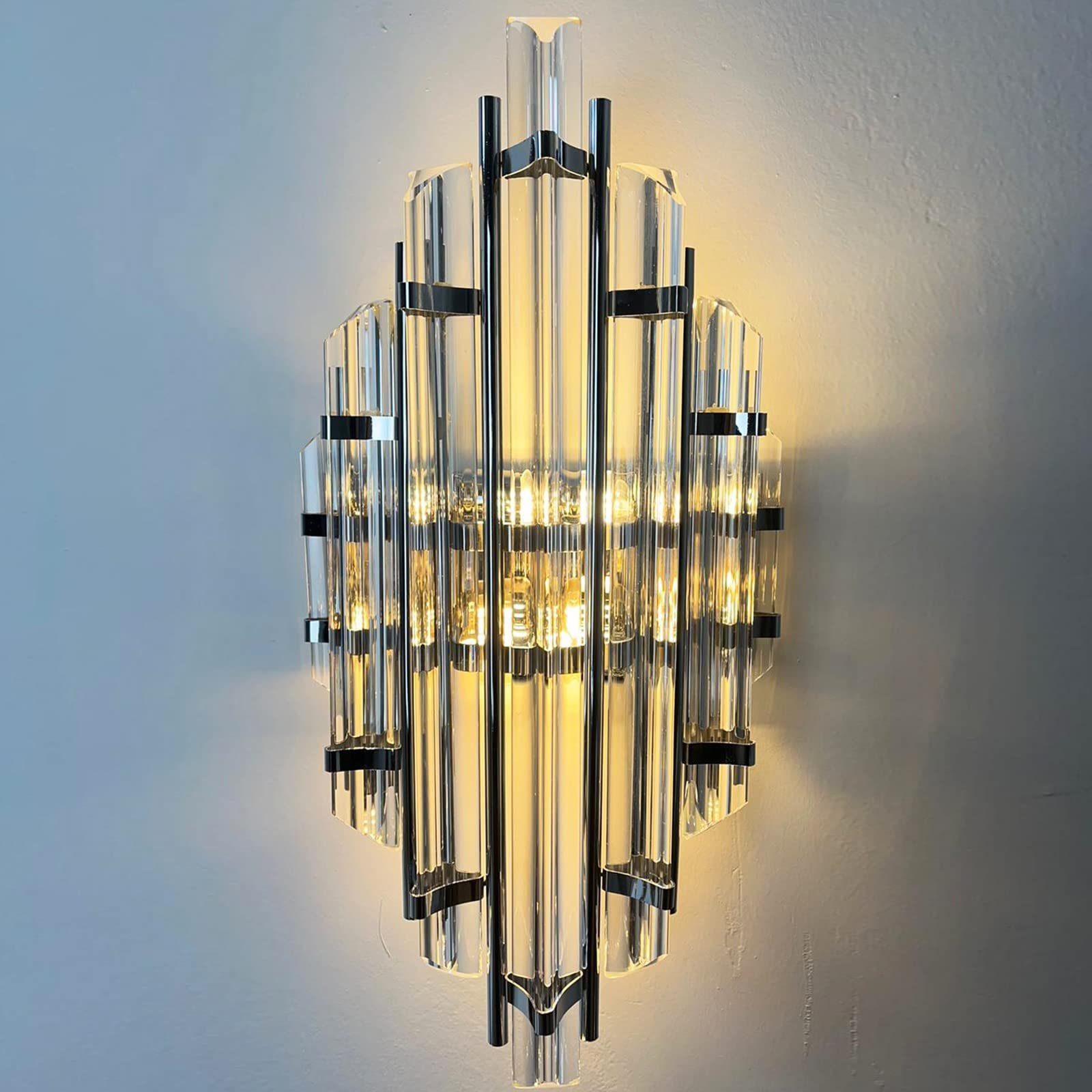 Vintage Wandlampe, und ohne Wandleuchte Glas Champion Bamyum Wandleuchte Bamyum Chrom Leuchtmittel Farbe Metall