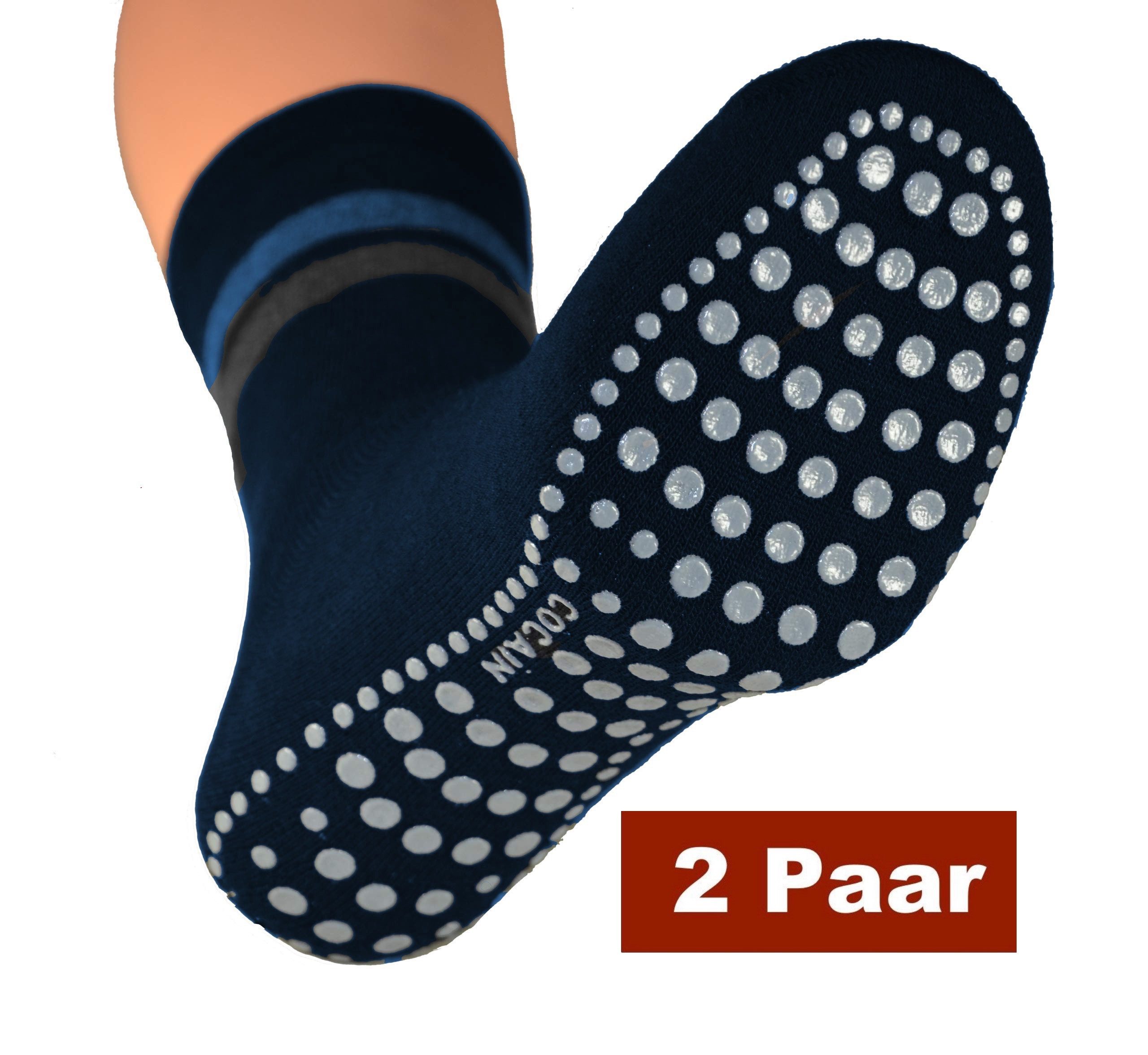 Cocain underwear ABS-Socken 2 Paar warm ABS Stopper Noppen Socken Anti Rutsch Socken Damen Herren (2-Paar) gummierte Noppen