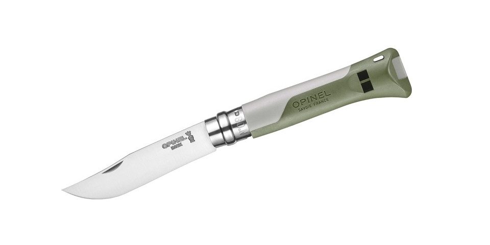 Opinel Taschenmesser Opinel No 8 Horizon, kaki, Taschenmesser, Signalpfeife, (1 St), Signalpfeife