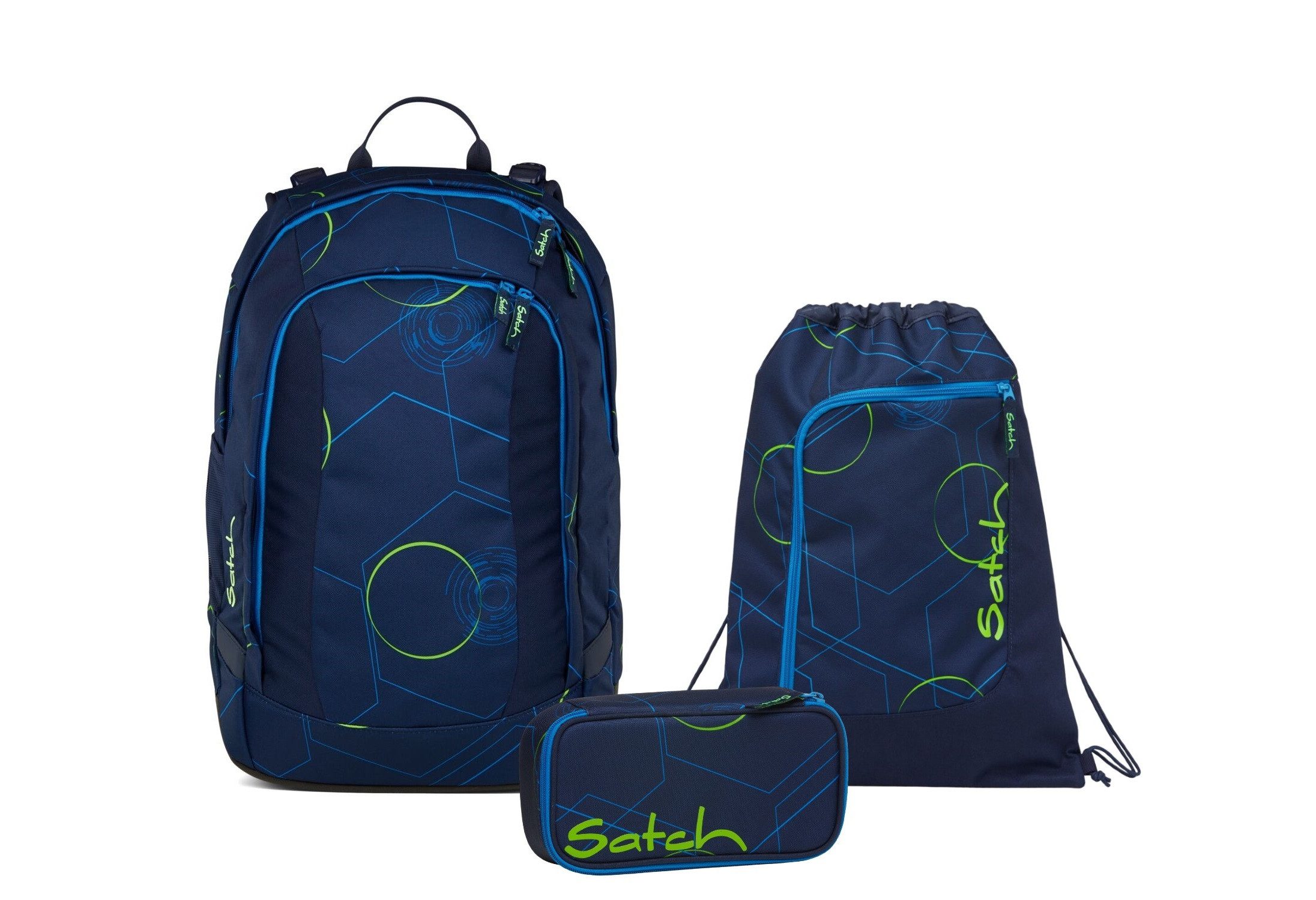 Satch Schulrucksack Air (3tlg., inkl. Schlamperbox und Sportbeutel)