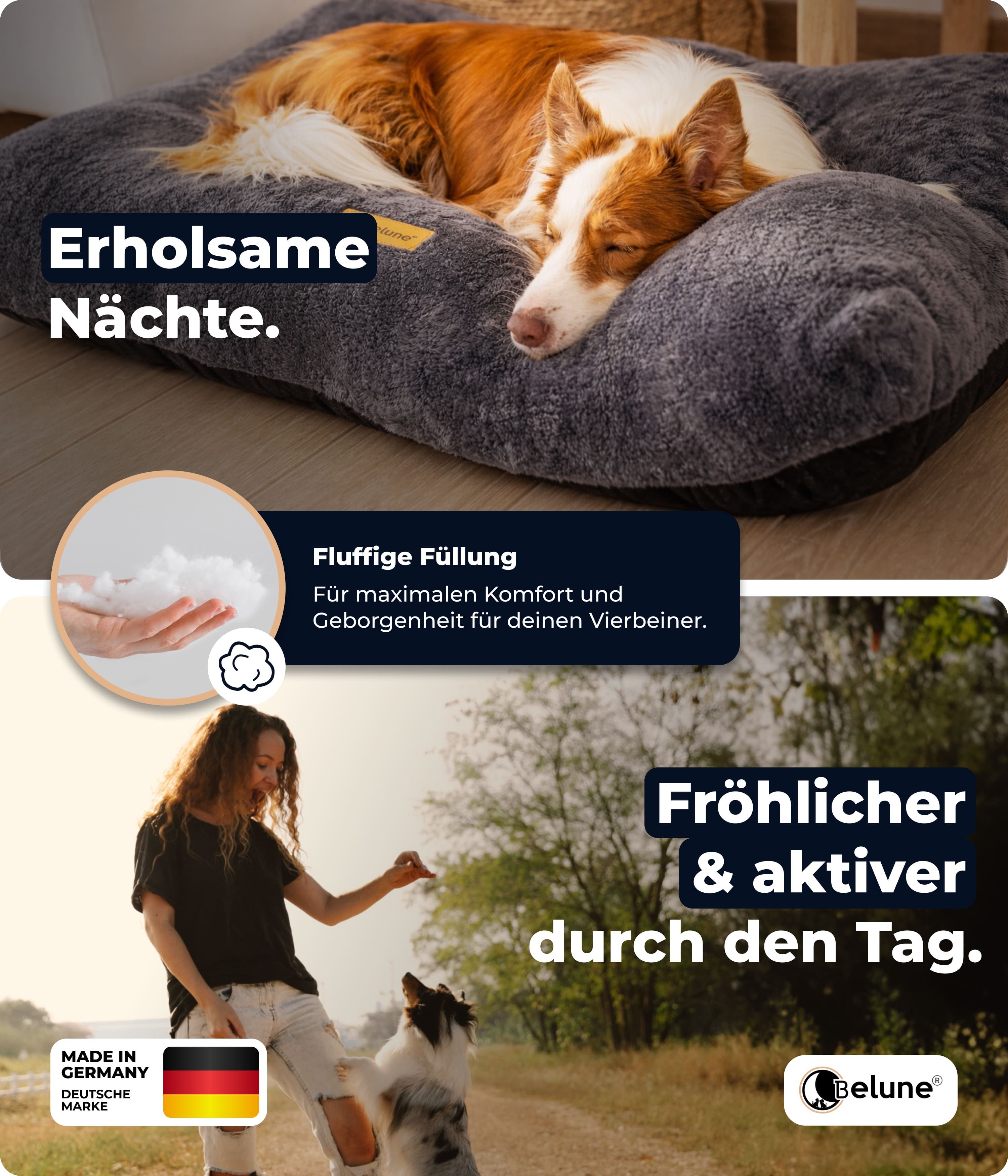 Belune Tierbett Deluxe - Flauschiges Kuschelbett Premium - waschbar, flausc günstig online kaufen