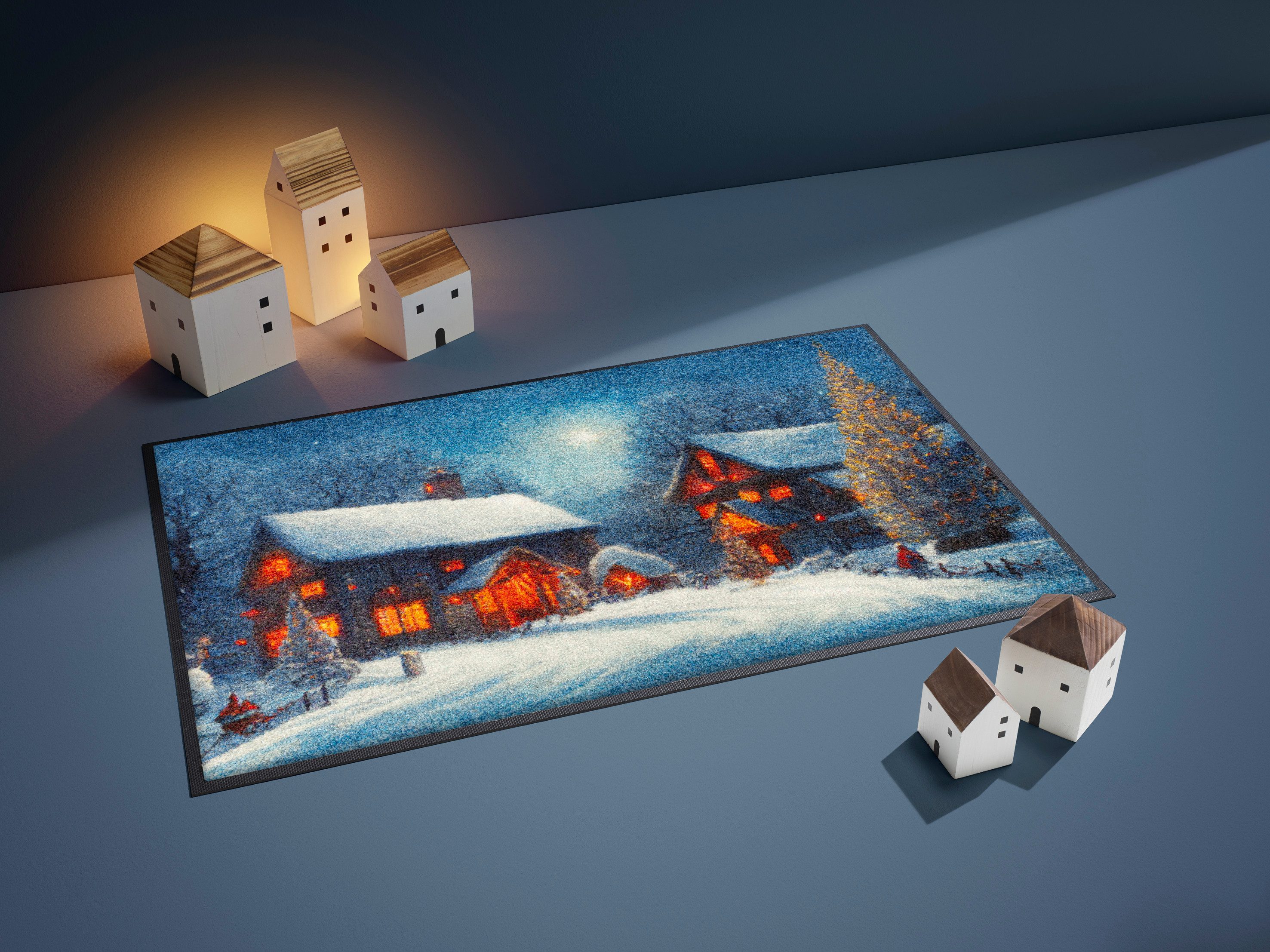 wash+dry by Kleen-Tex Fußmatte Twinkle Village, rechteckig, Höhe: 7 mm, was günstig online kaufen