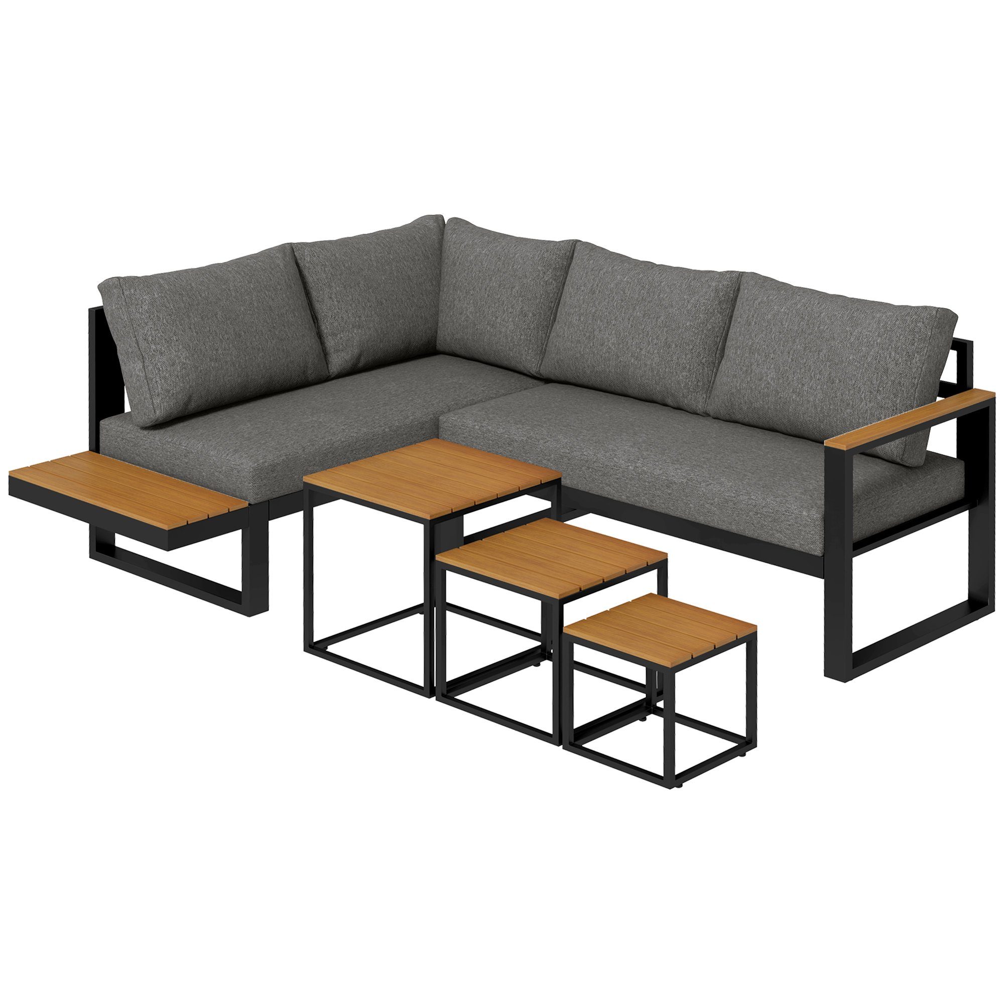 Outsunny Sitzgruppe 5tlg. Gartenmöbel-Set Gartengarnitur mit günstig online kaufen