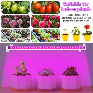 Jioson Pflanzenlampe Grow Lights 4*50cm Strips für Indoor-Pflanzen, rosa Vollspektrum, 288 LEDs Pflanzenlampe mit Auto Timer, 5 dimmbare Helligkeiten