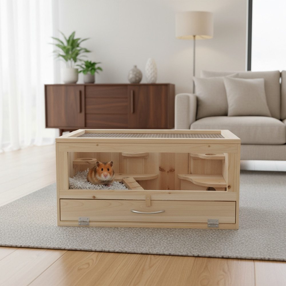 Feel2Home Kleintierkäfig Nagerheim Nagerkäfig Kleintierkäfig Holzstall Klei günstig online kaufen