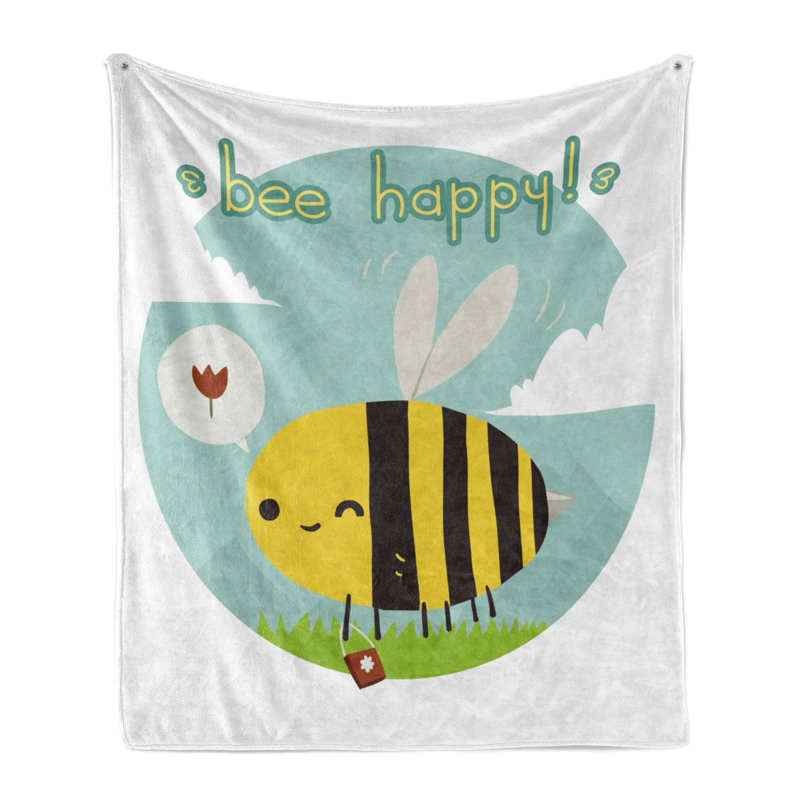 Wohndecke Gemütlicher Plüsch für Doodle den Bee Happy Außenbereich, und Abakuhaus, Innen- Bienenkönigin