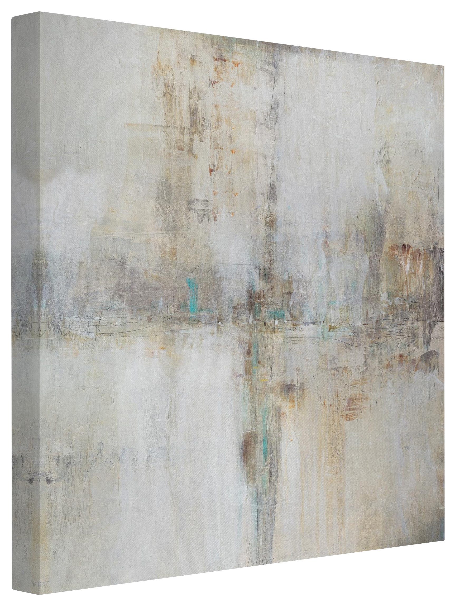 Bilderdepot24 Leinwandbild Abstrakt Modern Malerei Картина Art Essenz grau Bild auf Leinwand XXL, Wohnzimmer Schlafzimmer Küche Flur Wandbild Kunstdruck Wanddeko Druck