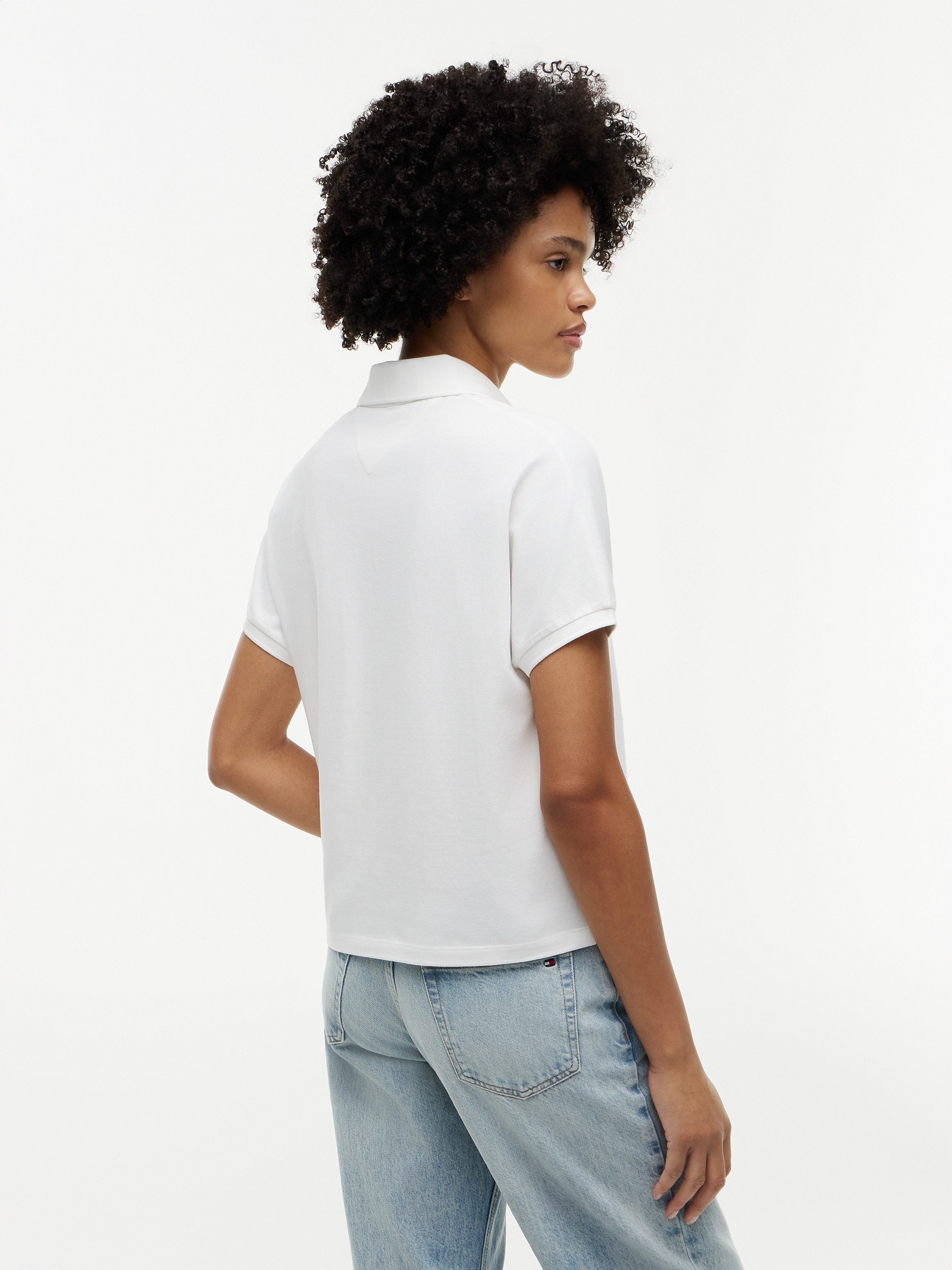Tommy Hilfiger Poloshirt TH SCRIPT MODERN SS POLO Baumwollmischung, Polokragen, kurze Knopfleiste