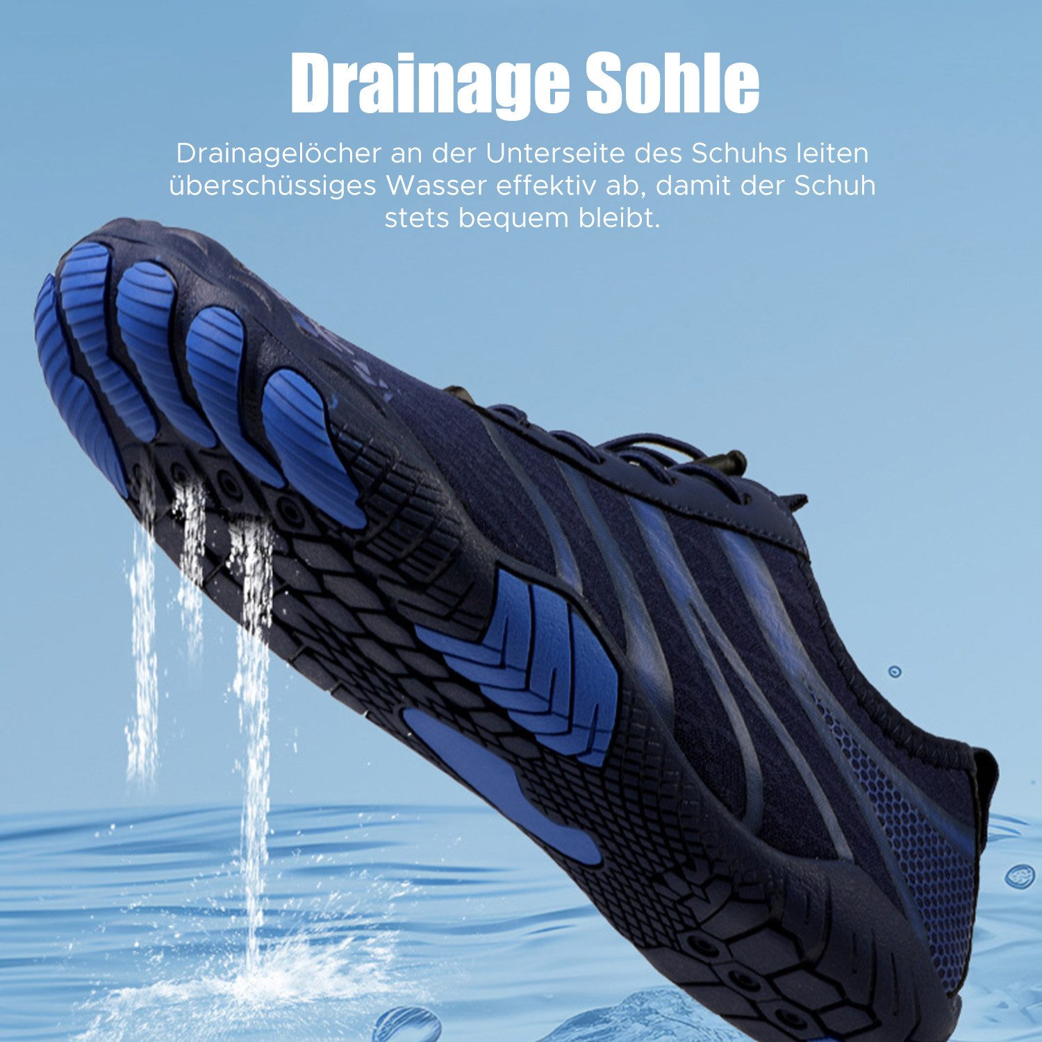 Refttenw Herren Damen Schnell Trocknen Strandschuhe Barfußschuhe Badeschuhe Wasserschuh Leicht, Rutschfest, Atmungsaktiv Wasserschuh für Wassersport