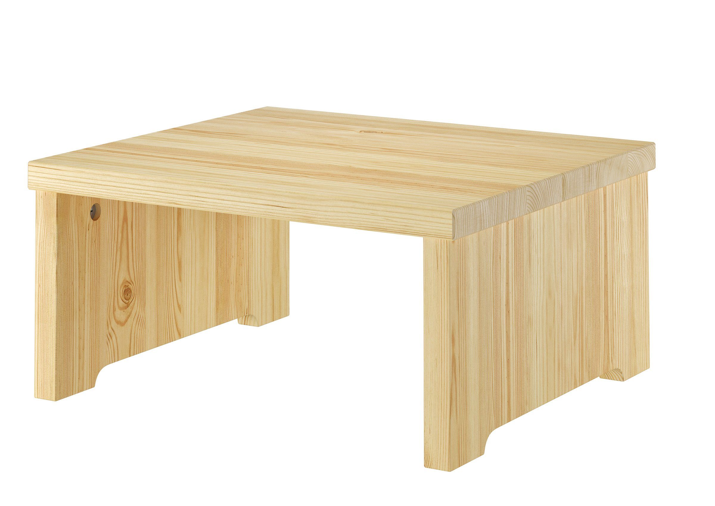 ERST-HOLZ Nachtkommode Stabile Bettkommode ohne Schublade Kiefer Massiv Natur, 90.20-K15 - Nachttisch Kiefer farblos lackiert-ohne Schublade