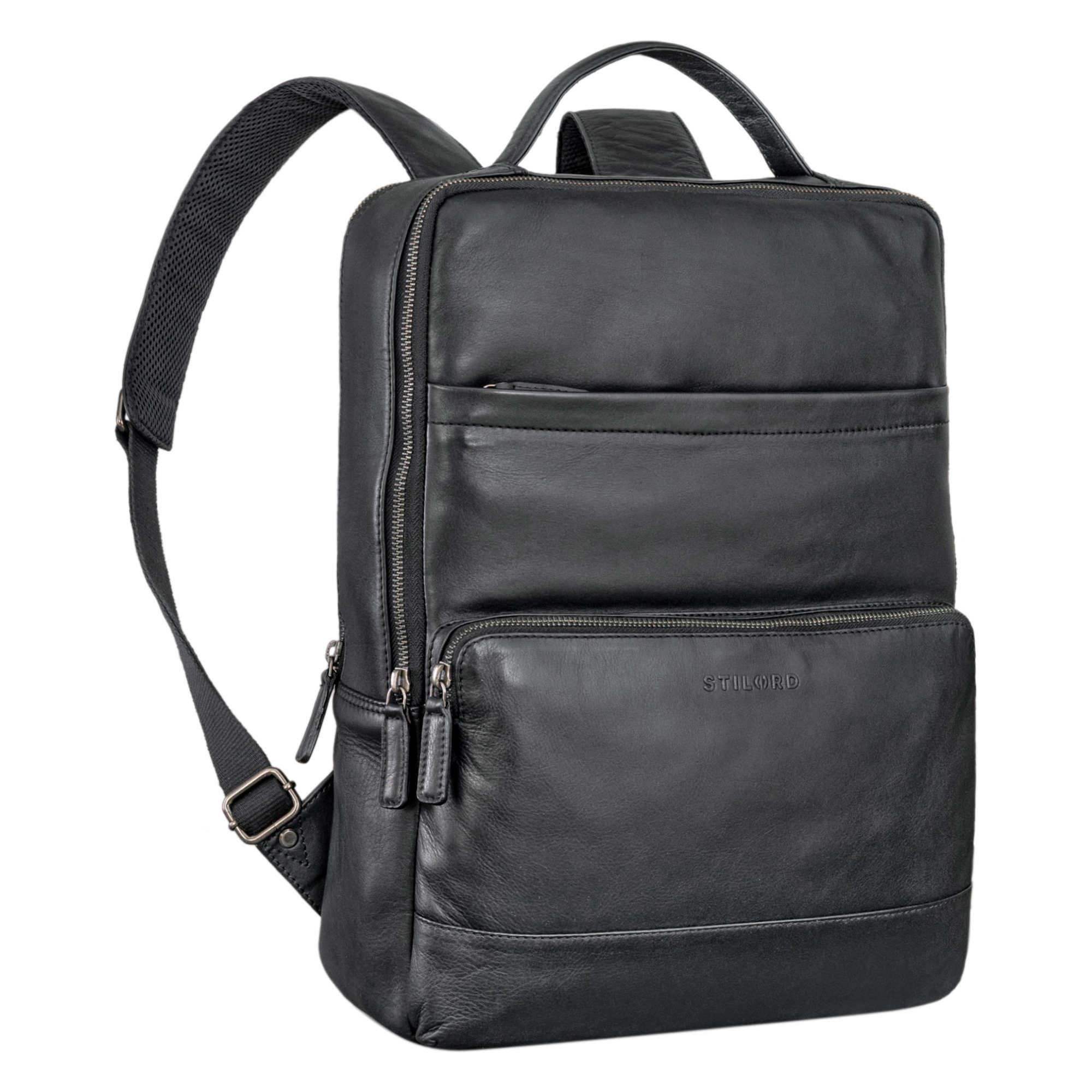 STILORD Notebook-Rucksack "Henning" Großer Lederrucksack Herren mit 16 Zoll Laptopfach